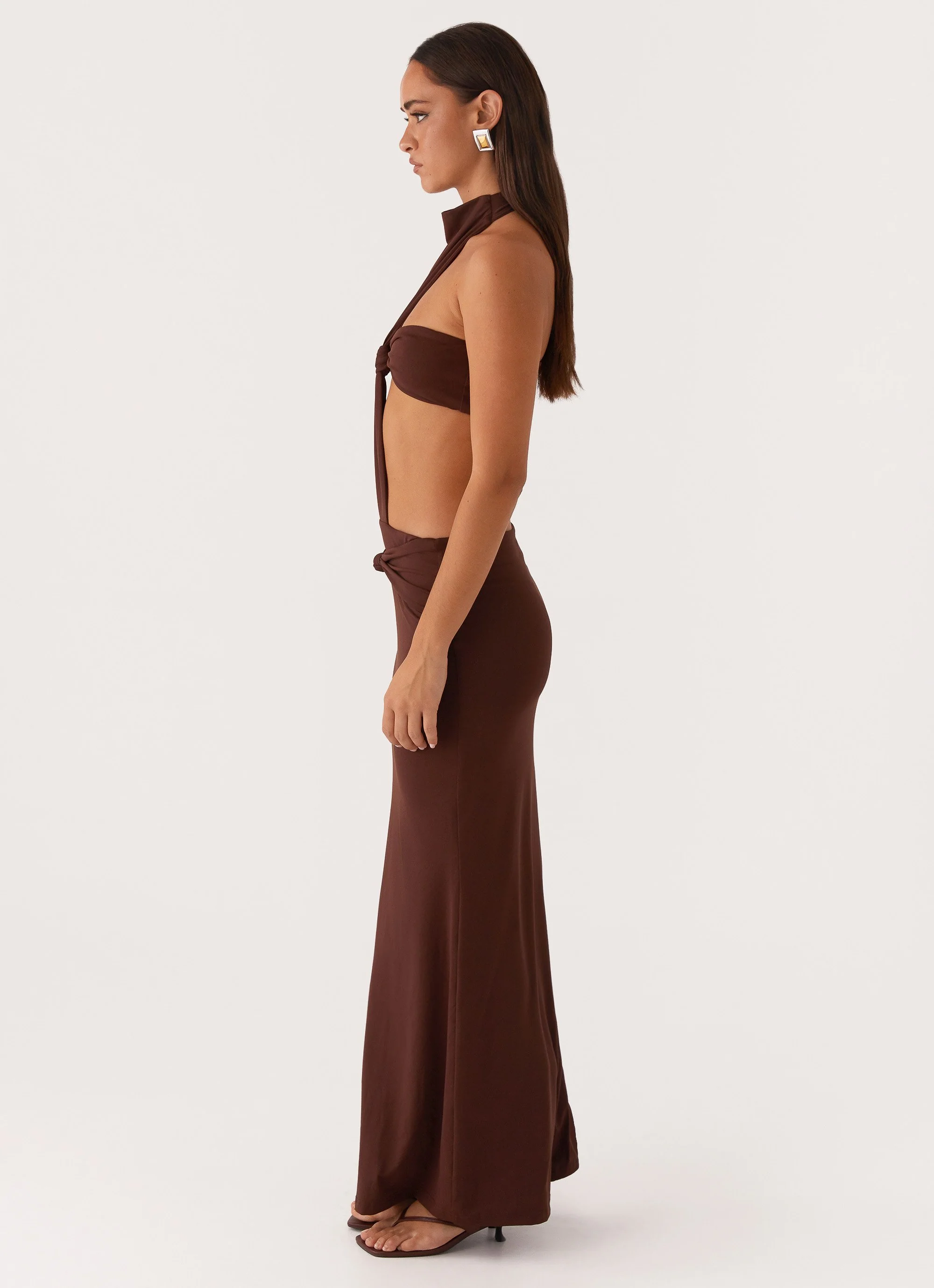 Elinor Maxi Dress - Chocolate - Image 3
