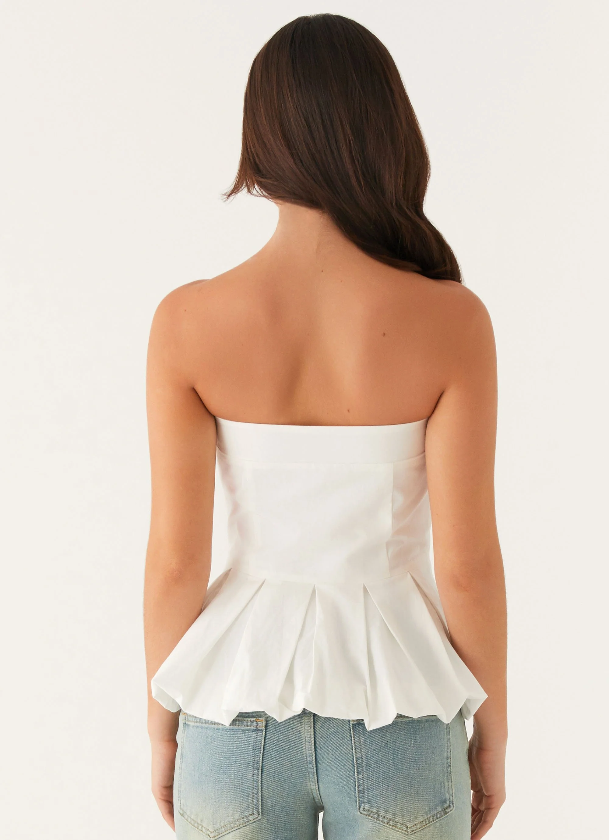 Ellen Bubble Hem Top - Ivory - Image 4