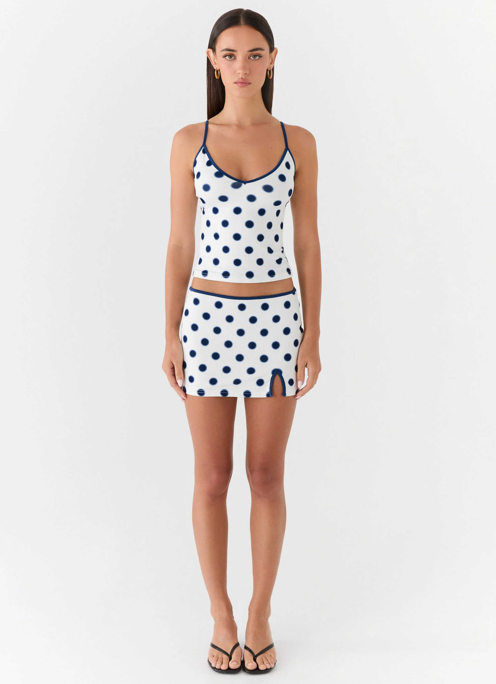 Elliot Mini Skirt - Porcelain Blue Polka Dot - Image 4