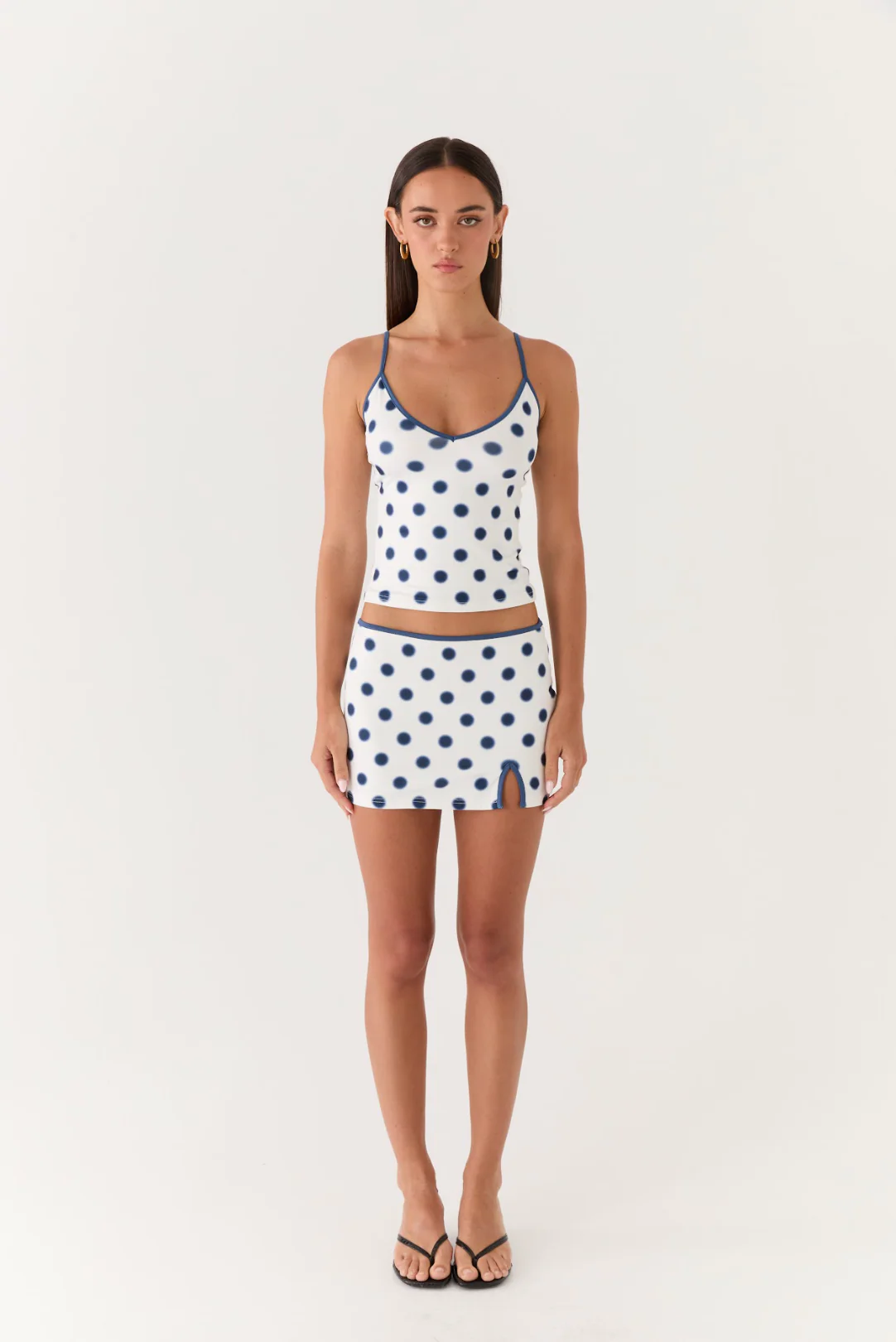 Elliot Mini Skirt - Porcelain Blue Polka Dot - Image 7