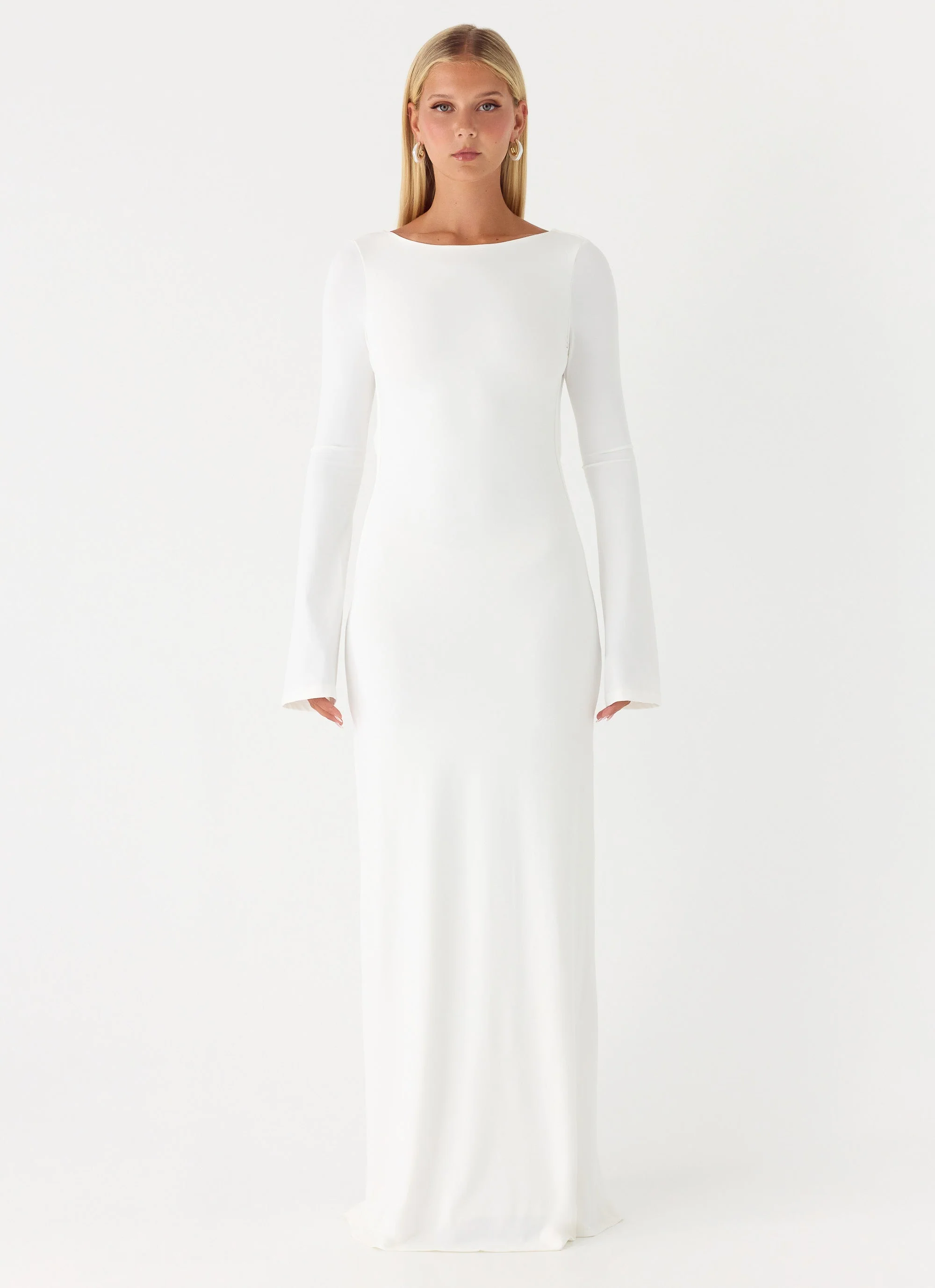 Elmont Long Sleeve Maxi Dress - White - Image 2