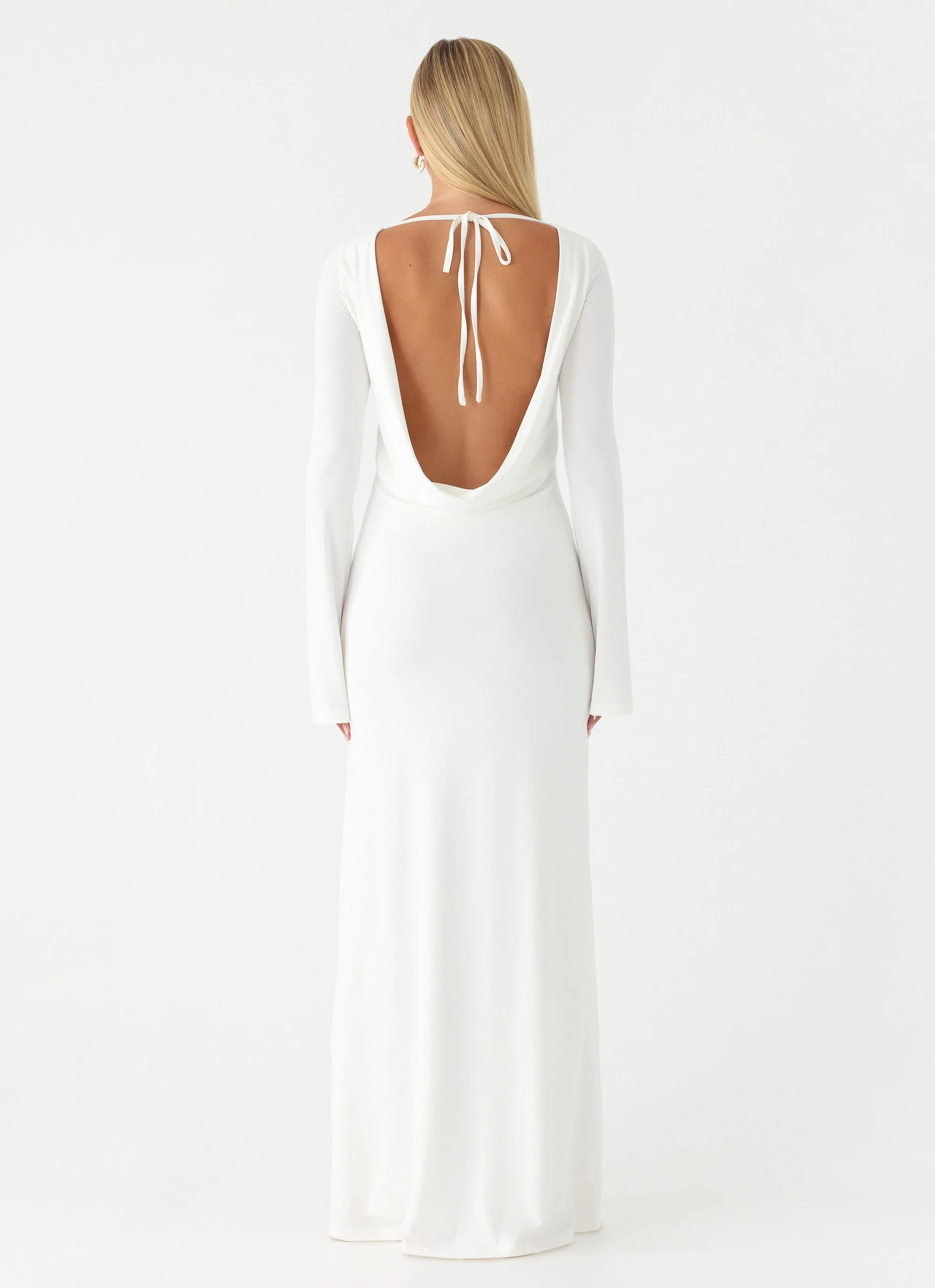 Elmont Long Sleeve Maxi Dress - White - Image 4
