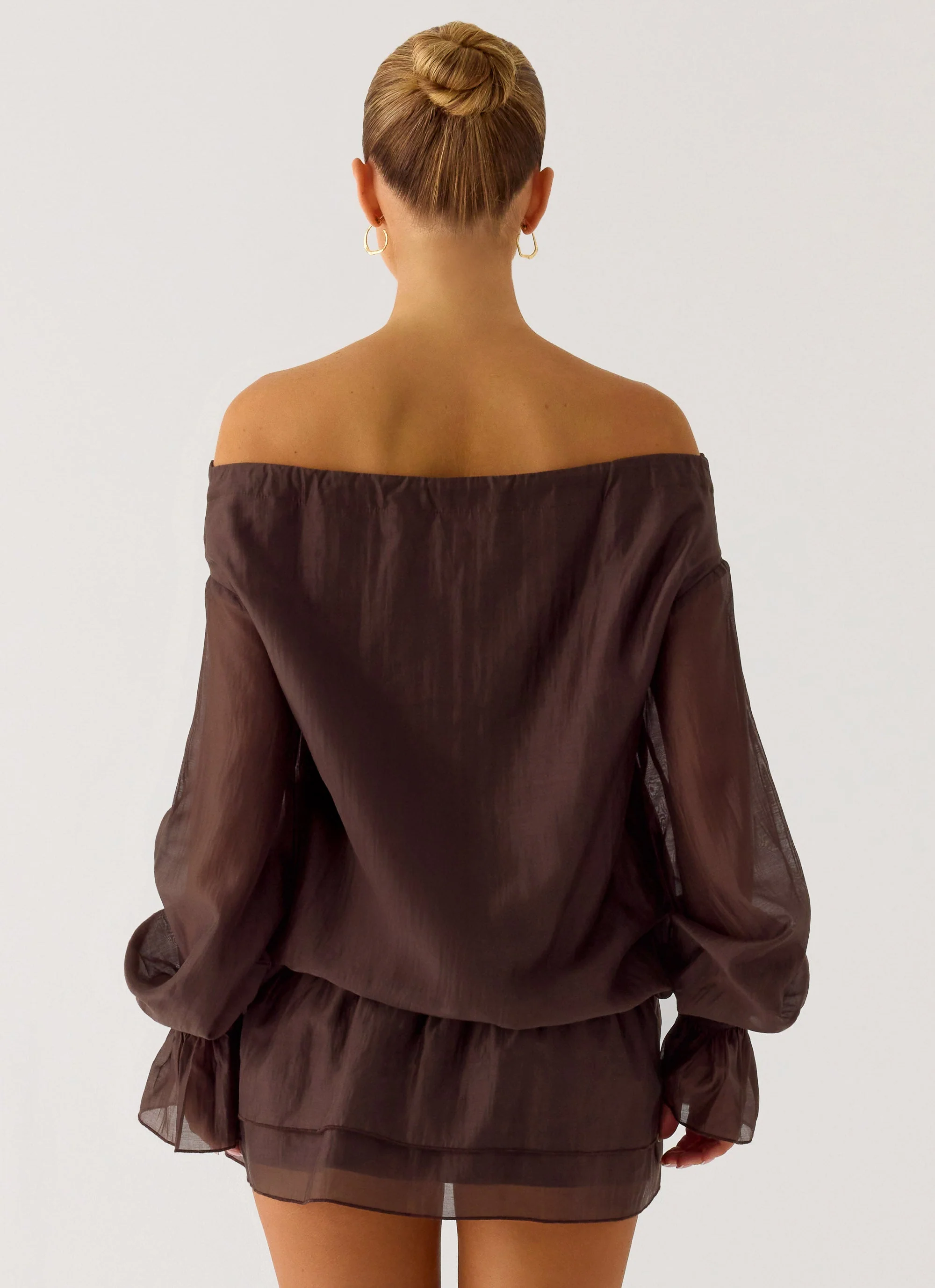 Elris Drop Waist Mini Dress - Cool Chocolate - Image 4