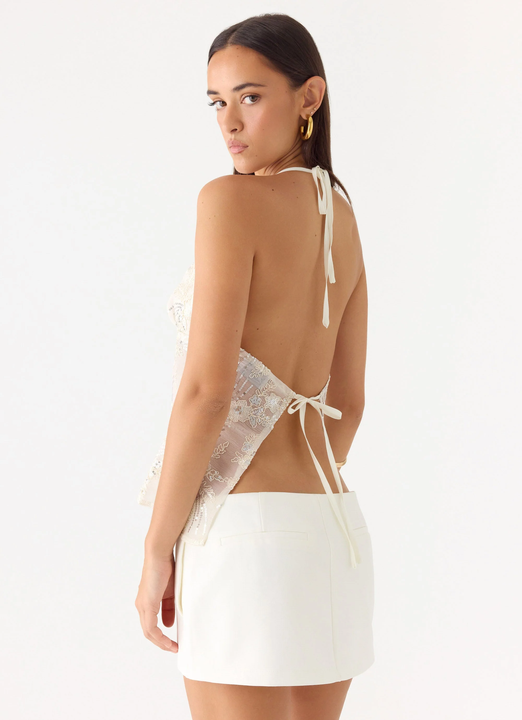 Elsas Sequin Top - Ivory - Image 5