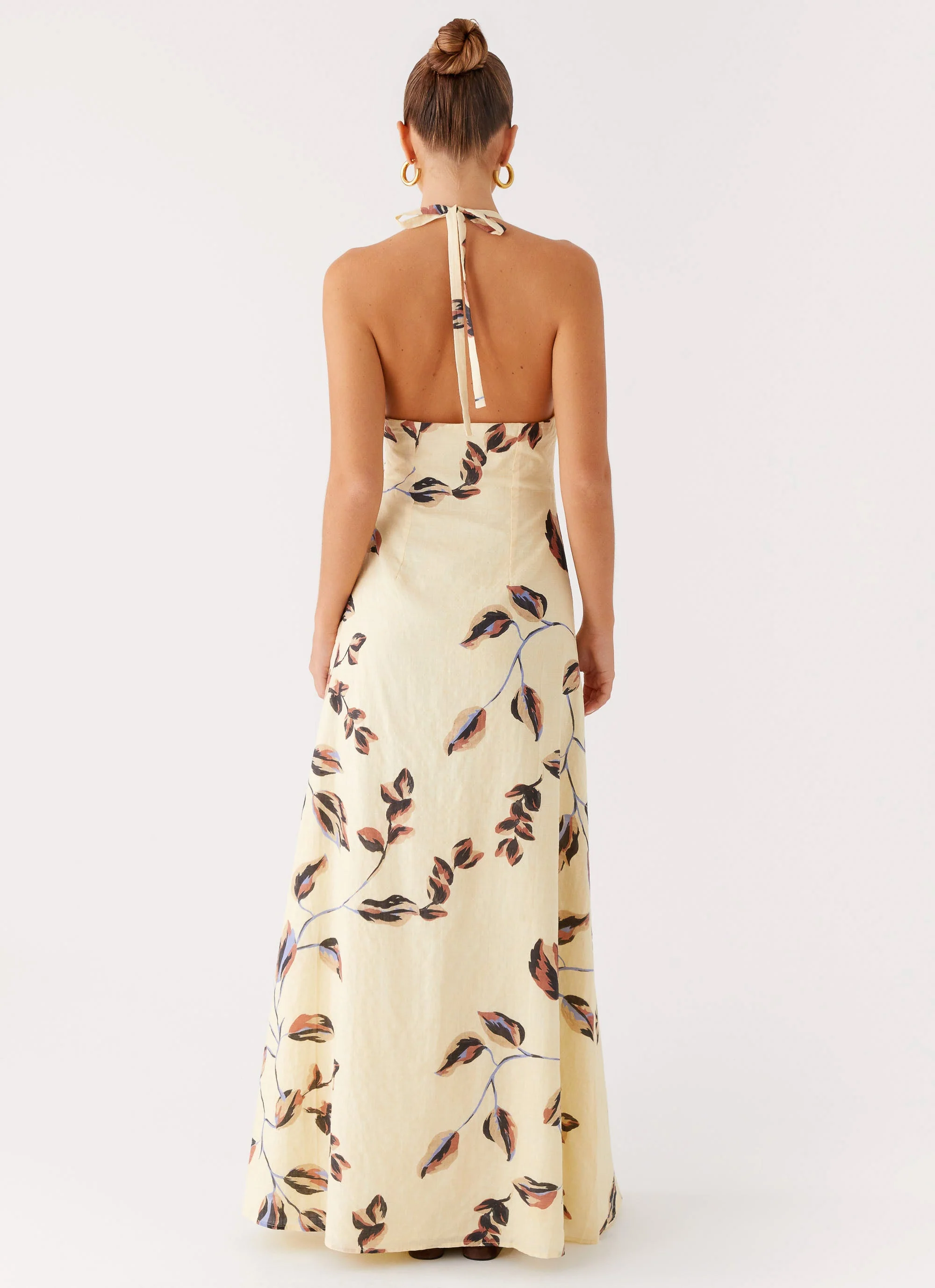 Elvina Halter Neck Maxi Dress - Buttercream Bliss - Image 4
