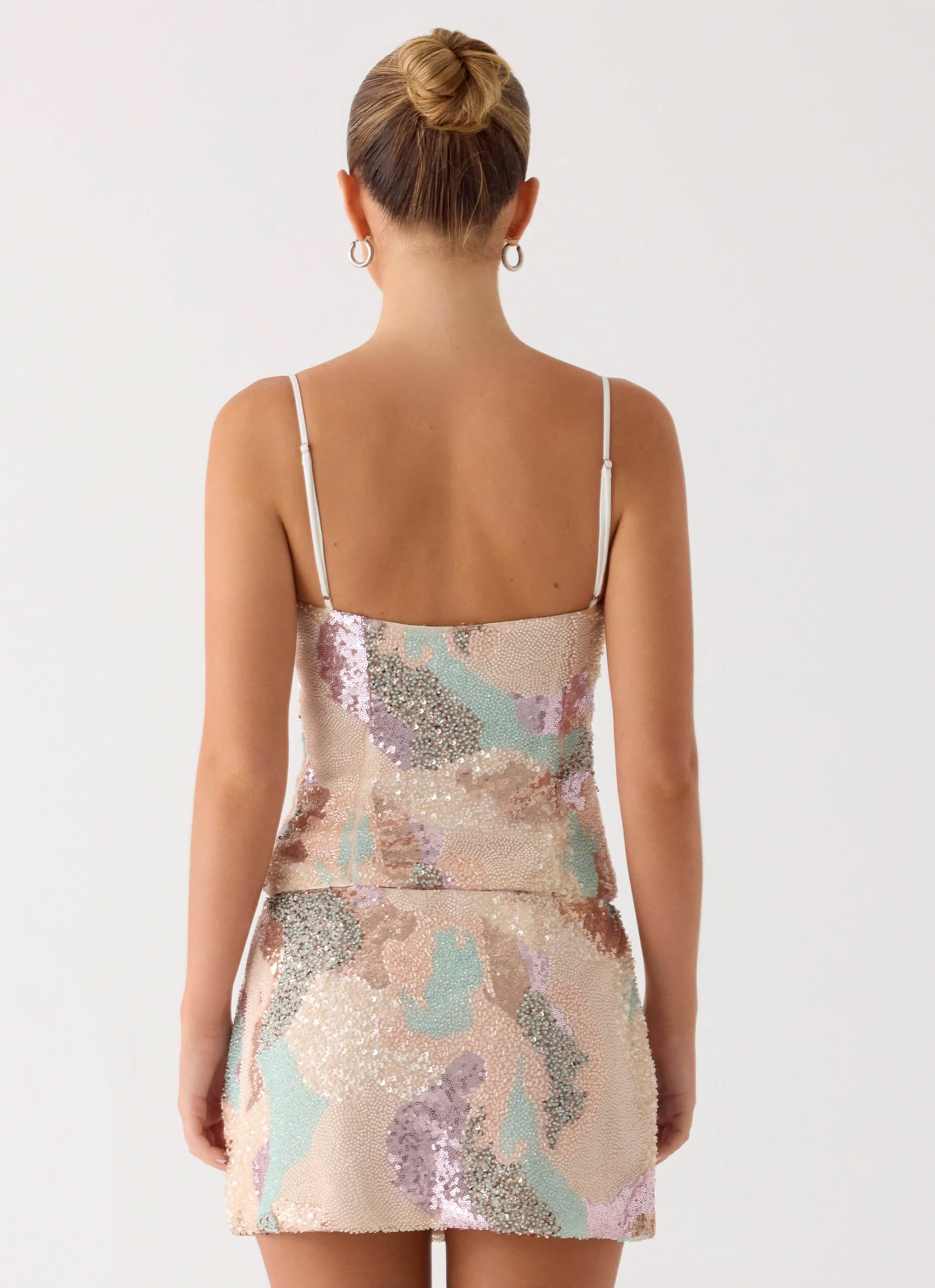 Elyna Beaded Mini Skirt - Swirl Sequin - Image 6