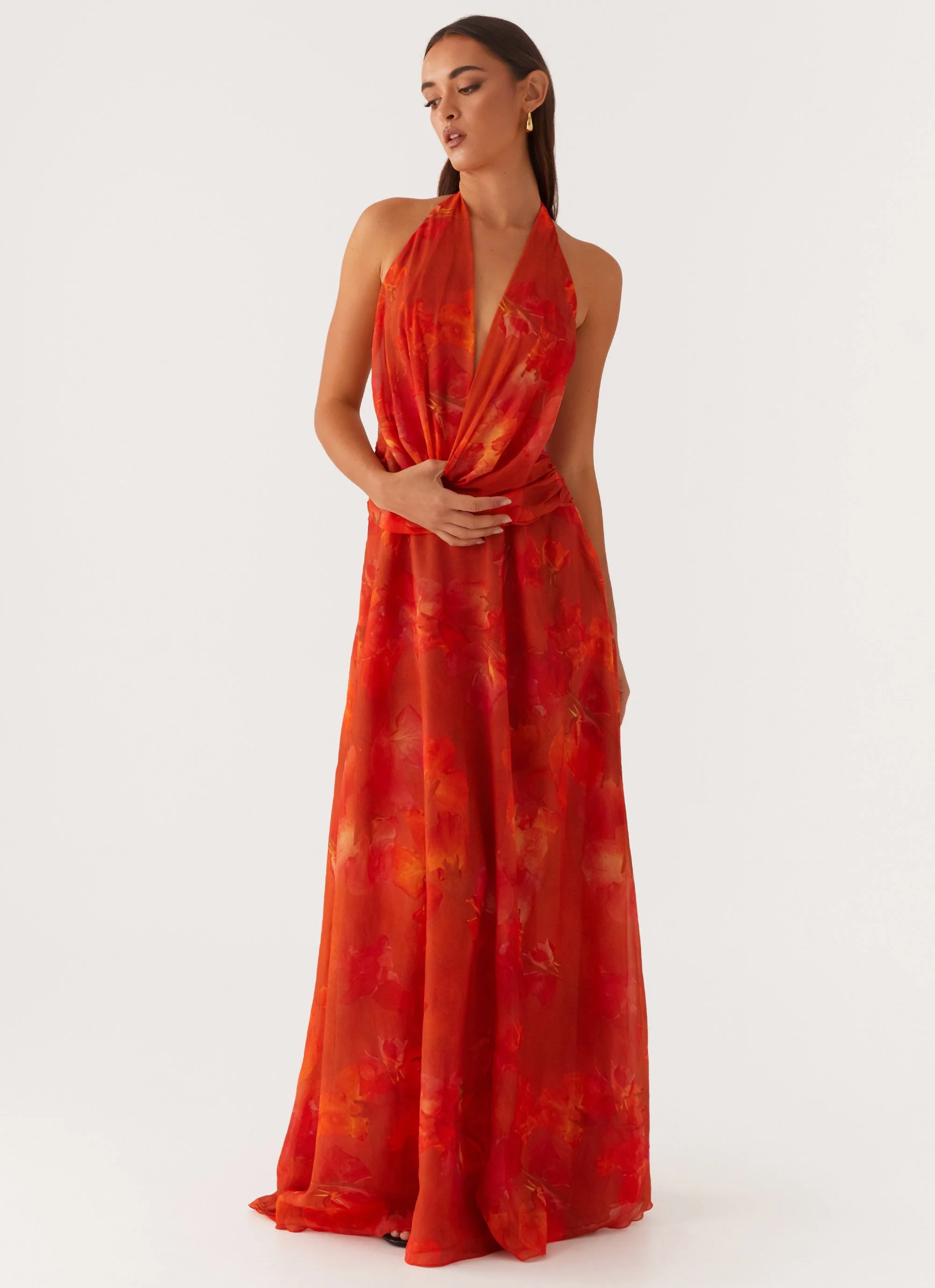 Elysia Chiffon Maxi Dress - Amber - Image 5