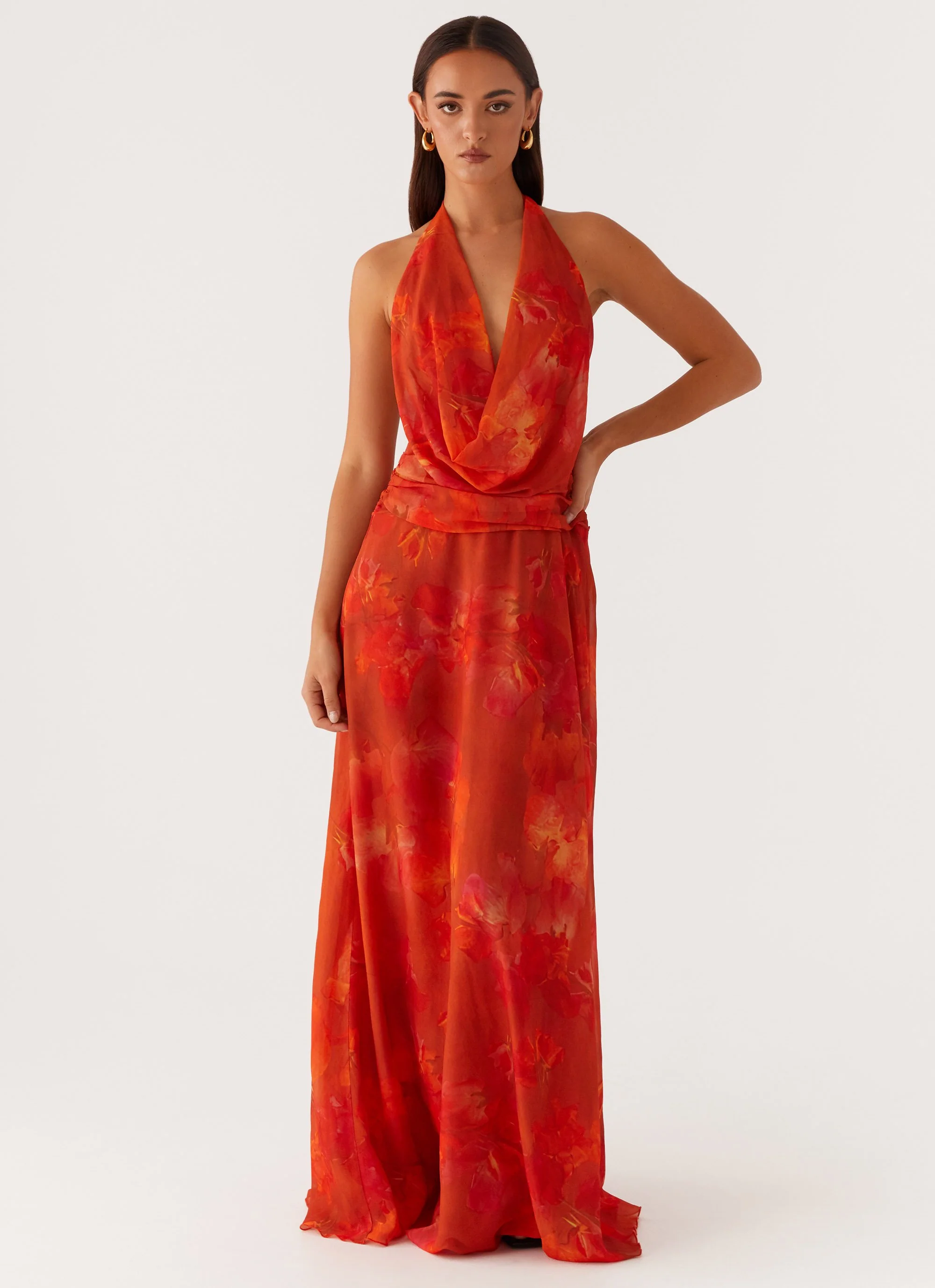 Elysia Chiffon Maxi Dress - Amber - Image 6