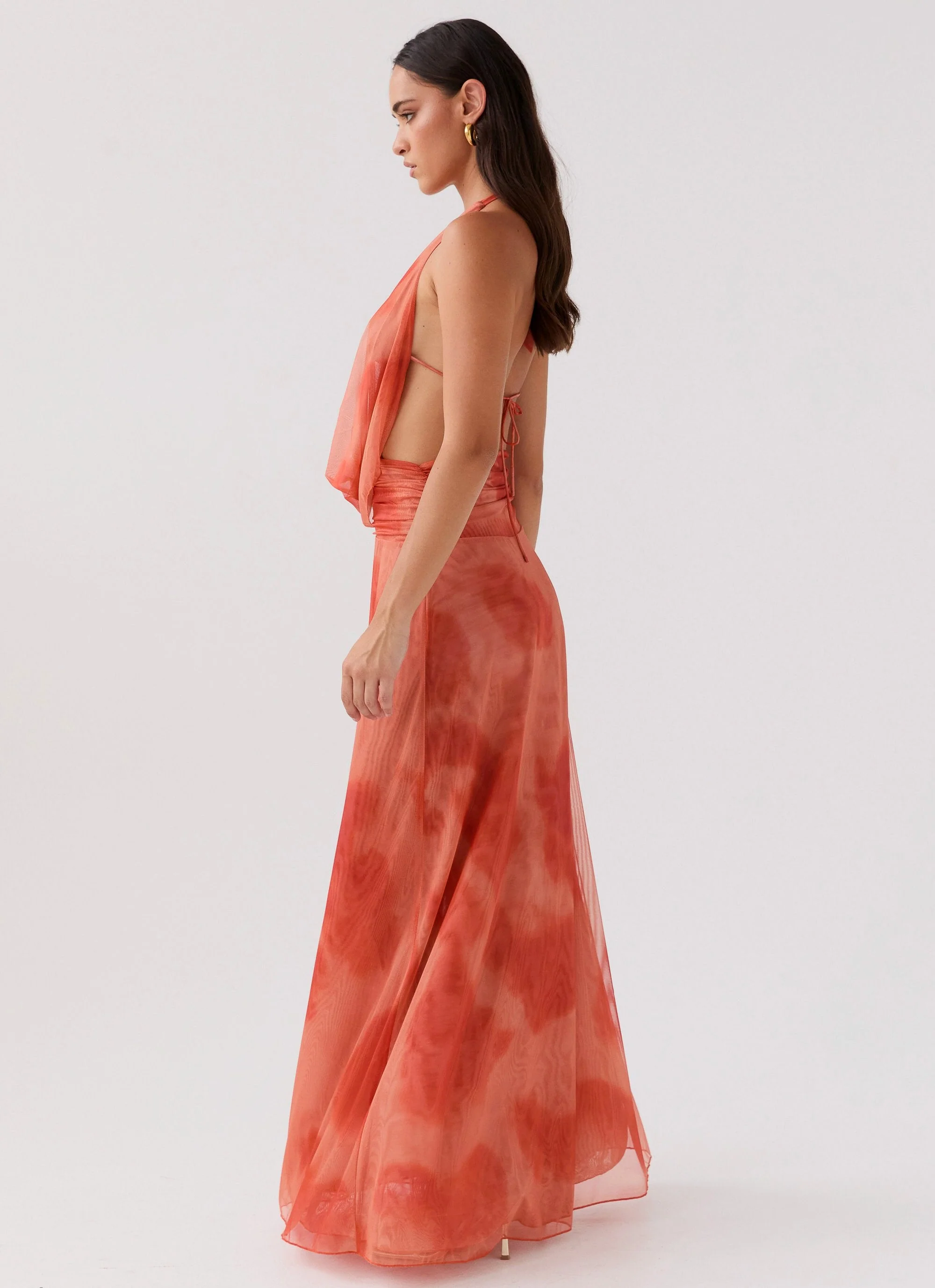 Elysia Chiffon Maxi Dress - Fiery Fusion - Image 2