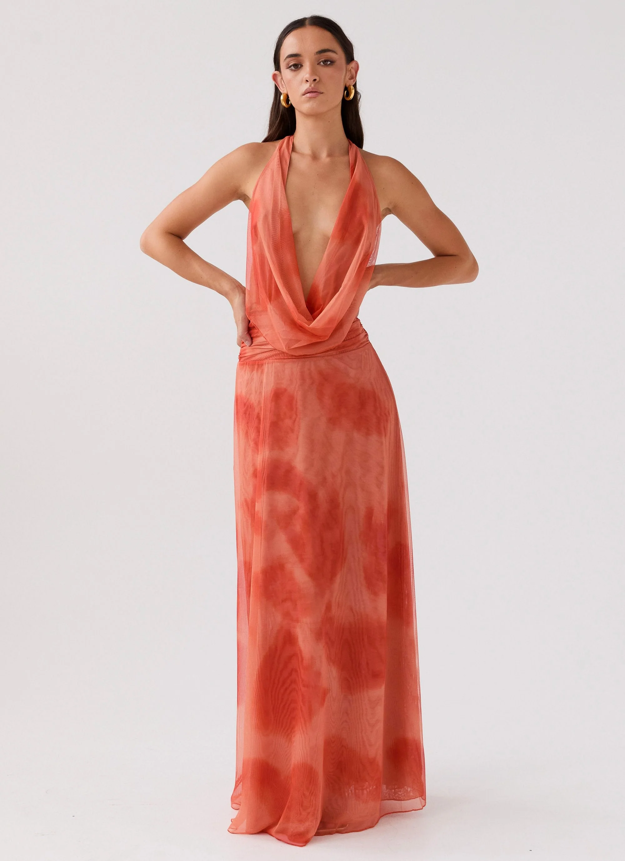 Elysia Chiffon Maxi Dress - Fiery Fusion - Image 4