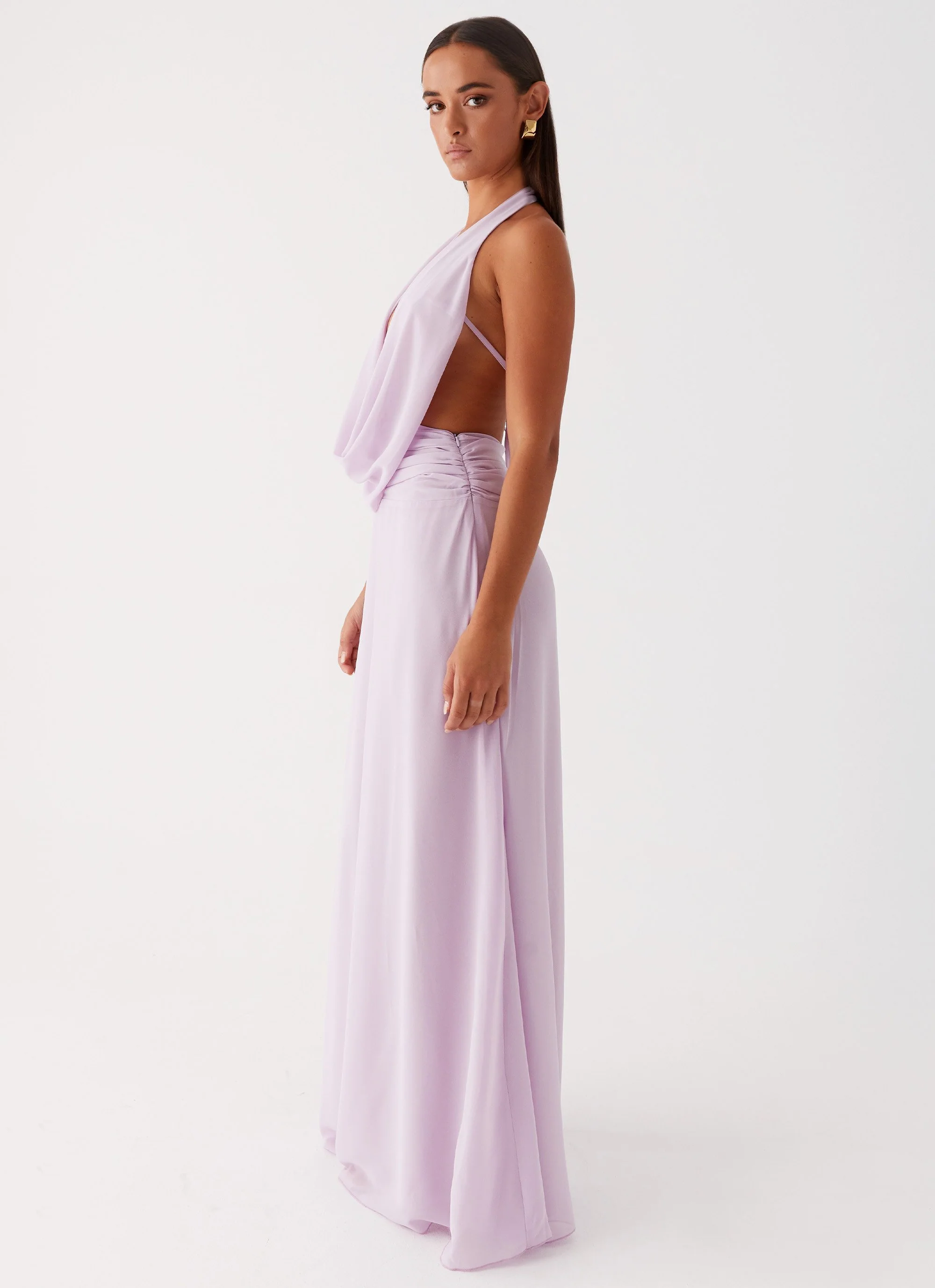 Elysia Chiffon Maxi Dress - Lilac - Image 3