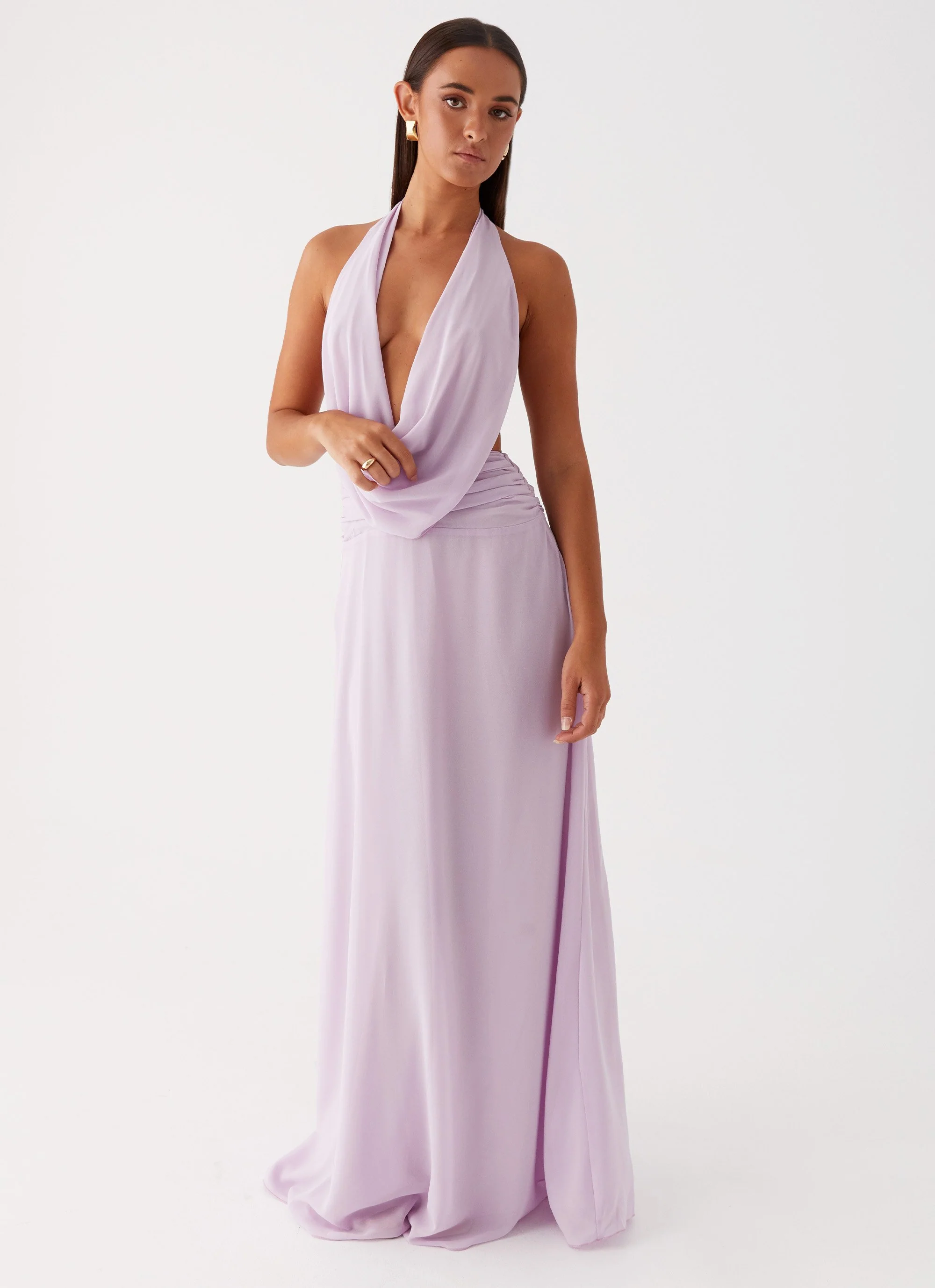 Elysia Chiffon Maxi Dress - Lilac - Image 6