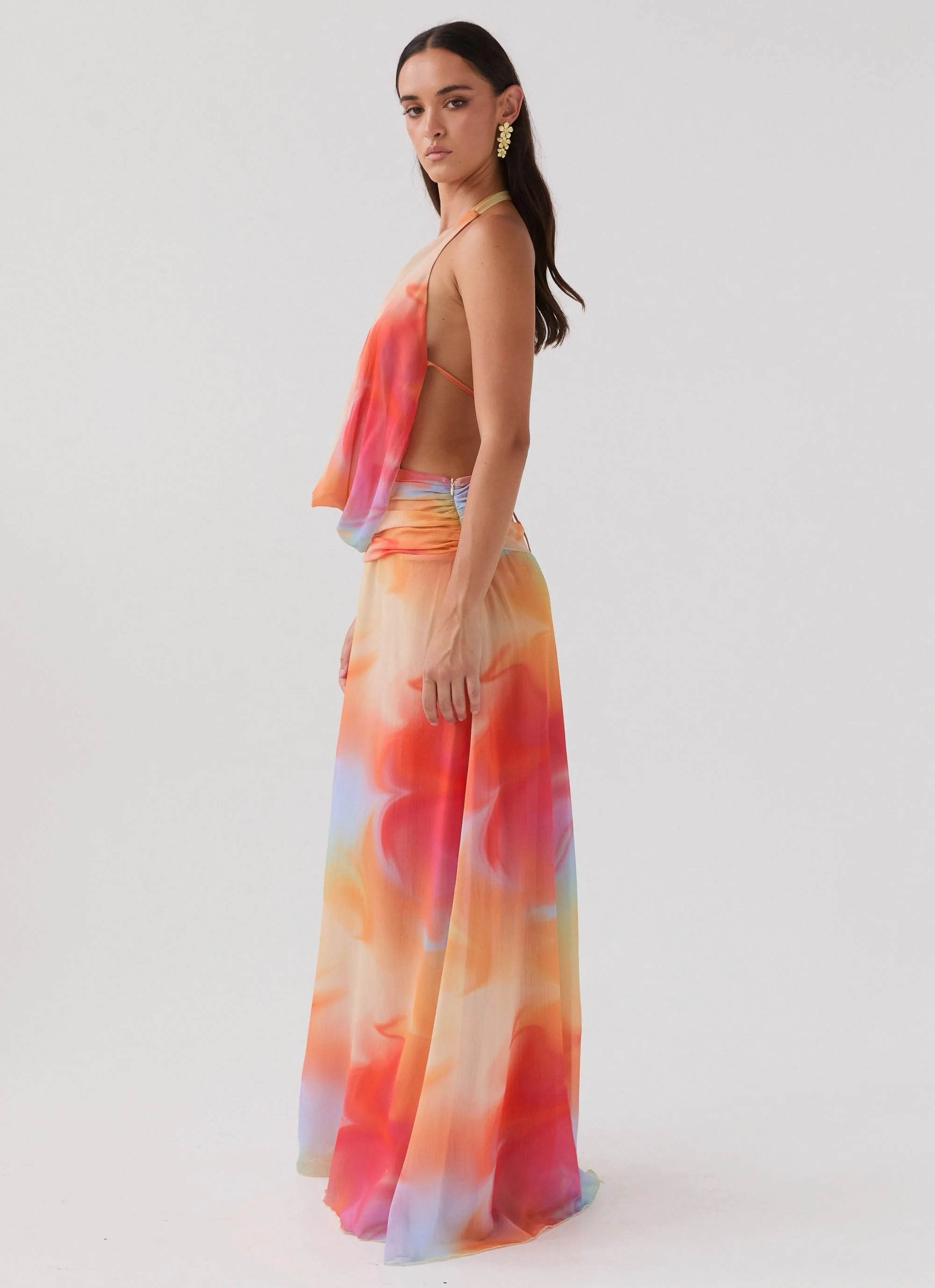 Elysia Chiffon Maxi Dress - Rainbow - Image 3