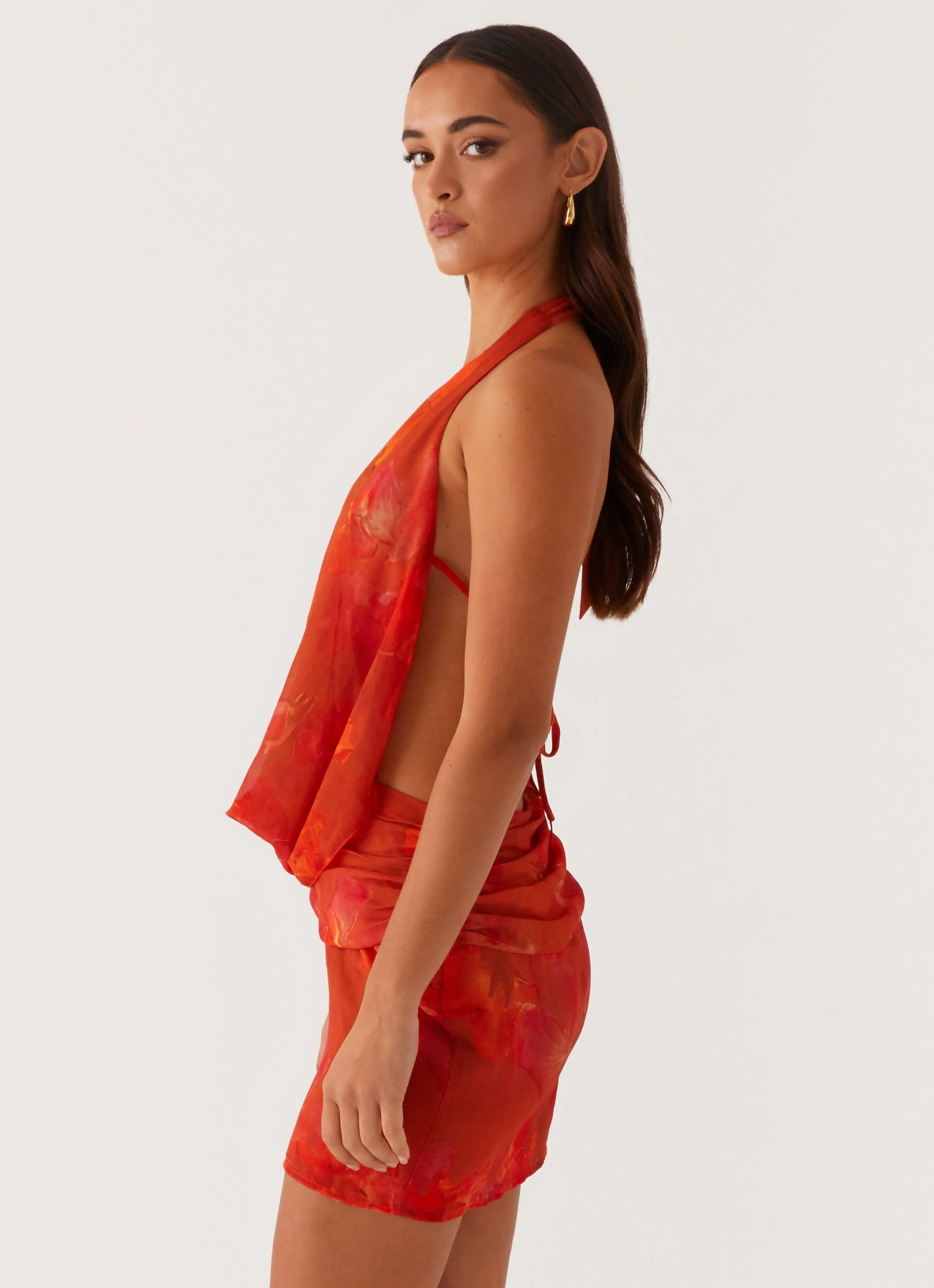 Elysia Chiffon Mini Dress - Amber - Image 3