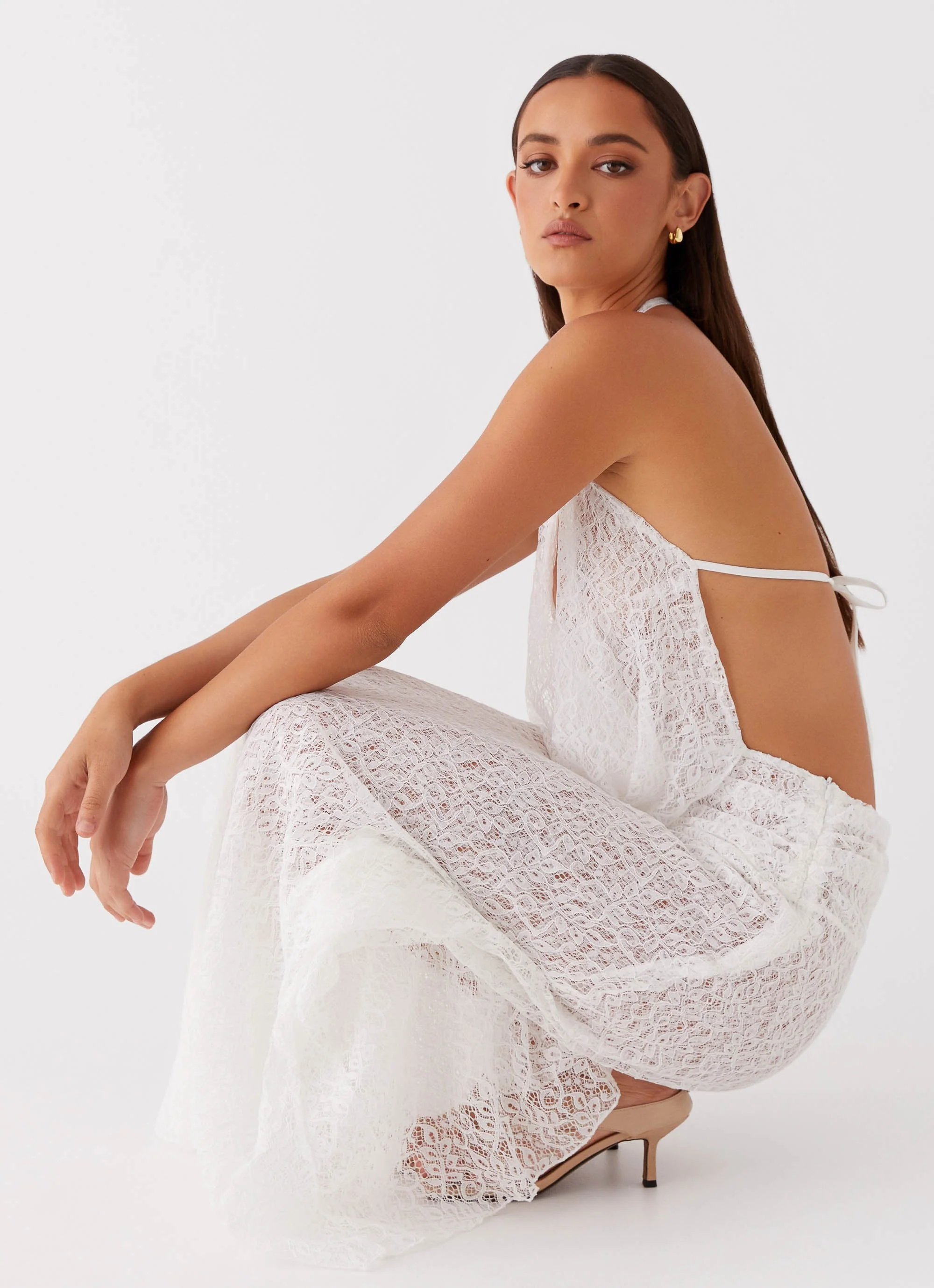 Elysia Lace Maxi Dress - White - Image 6