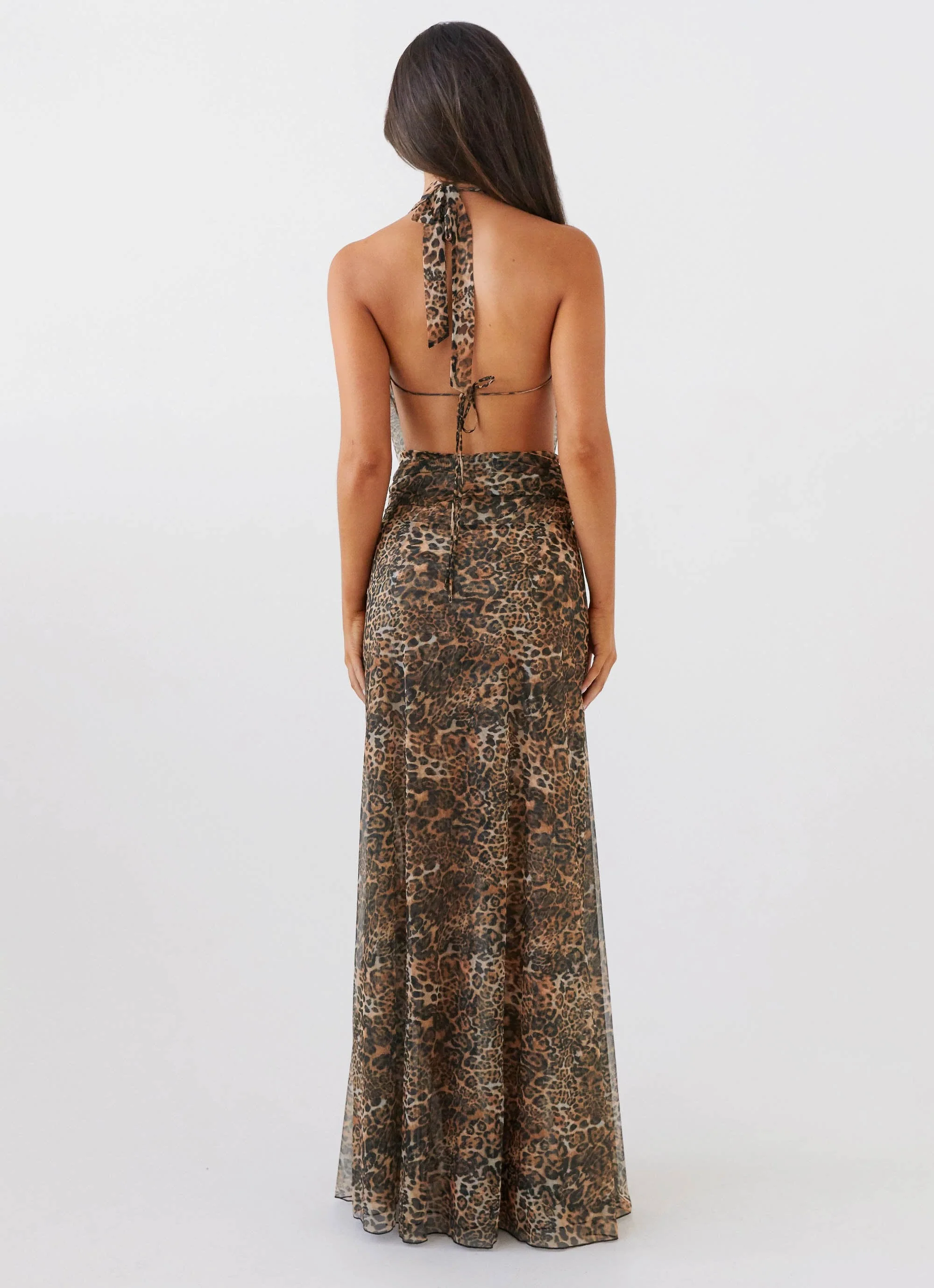 Elysia Mesh Maxi Dress - Leopard - Image 5
