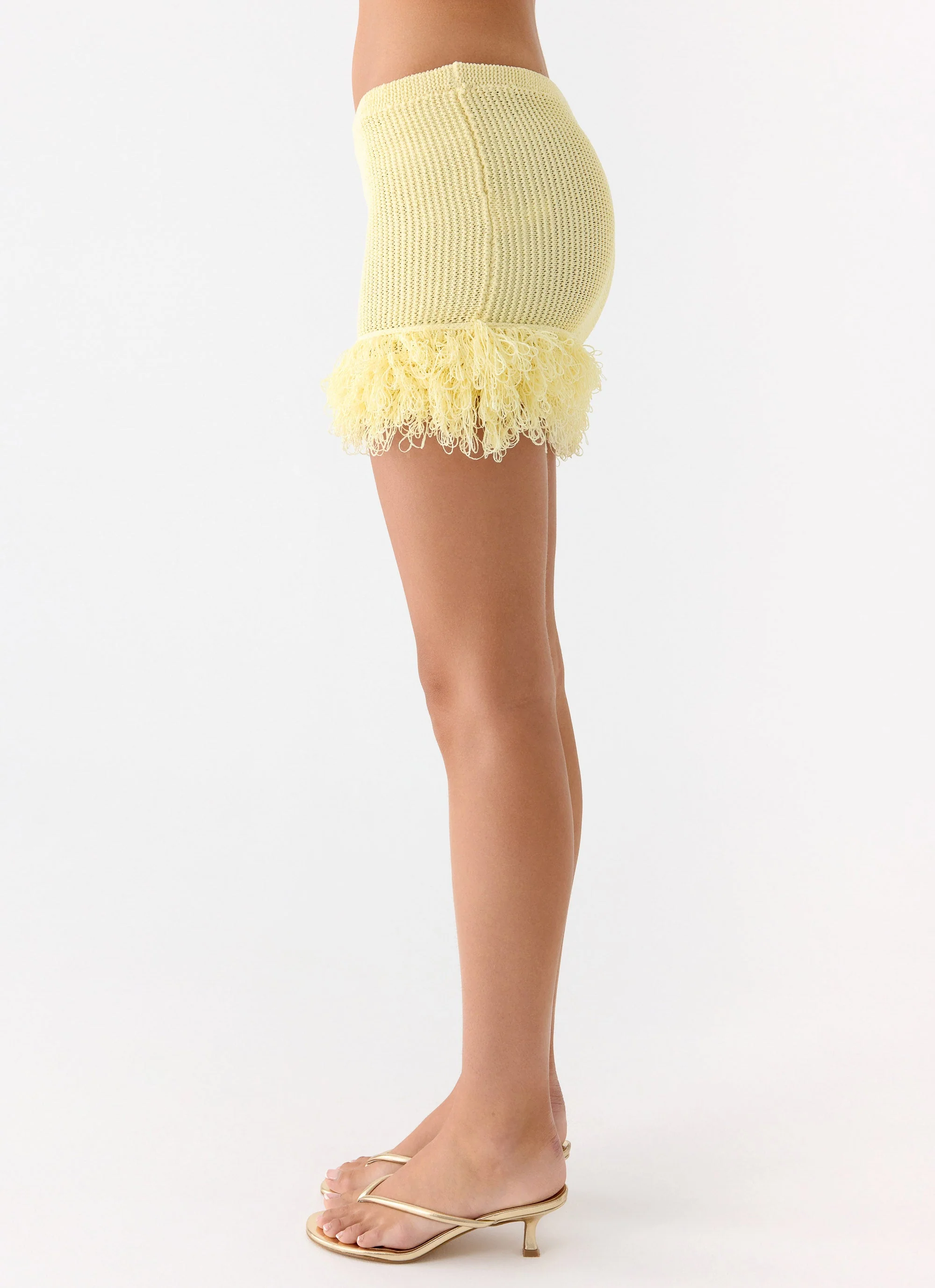 Elyssa Knit Mini Skirt - Lemon - Image 3
