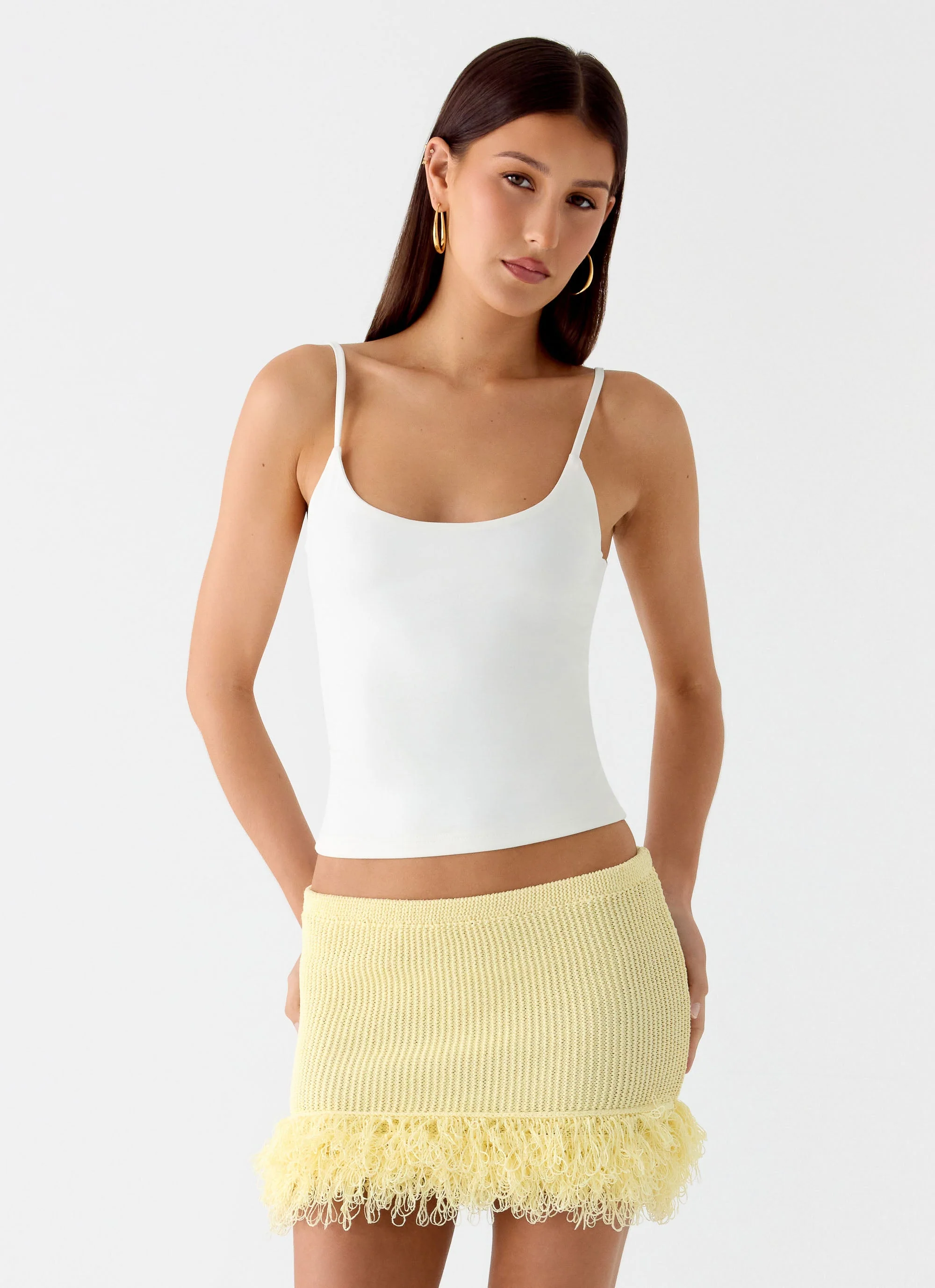 Elyssa Knit Mini Skirt - Lemon - Image 6
