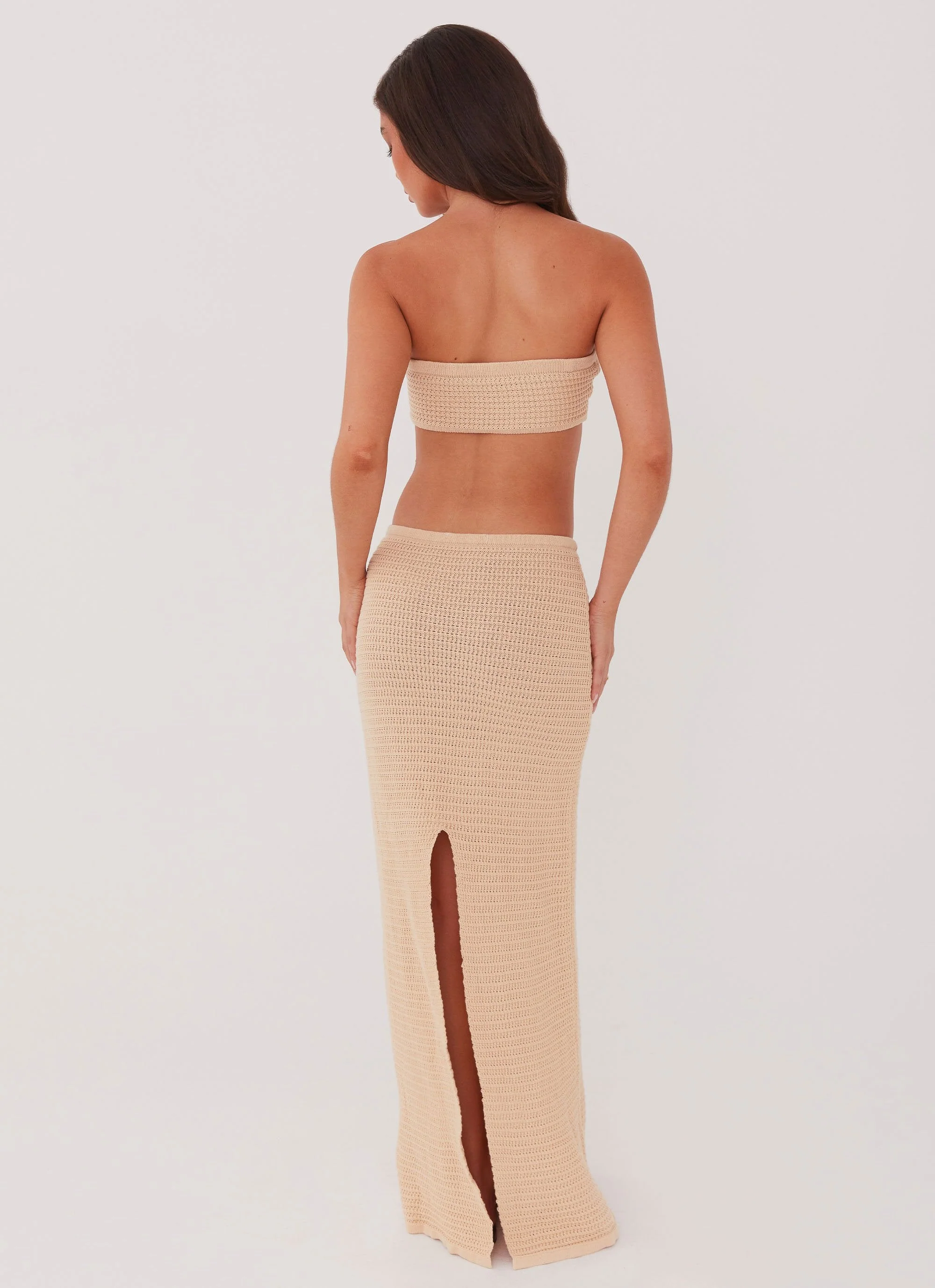 Emaline Knit Maxi Skirt - Beige - Image 3