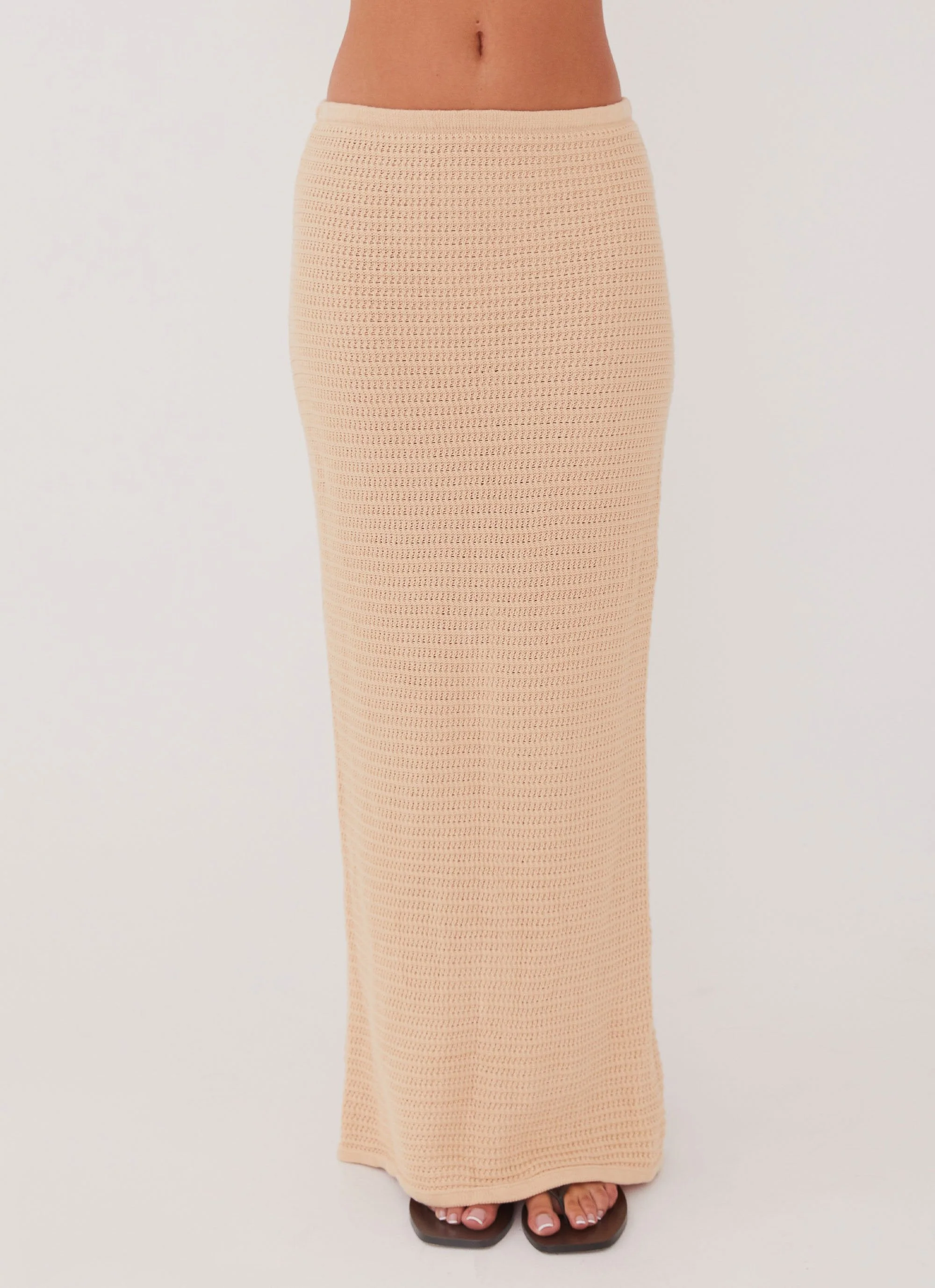 Emaline Knit Maxi Skirt - Beige - Image 4