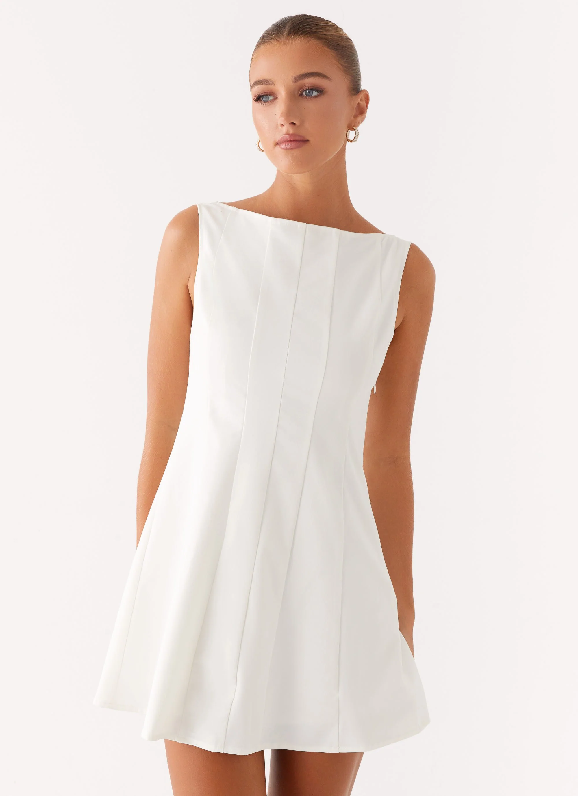 Emelie Mini Dress - White - Image 5