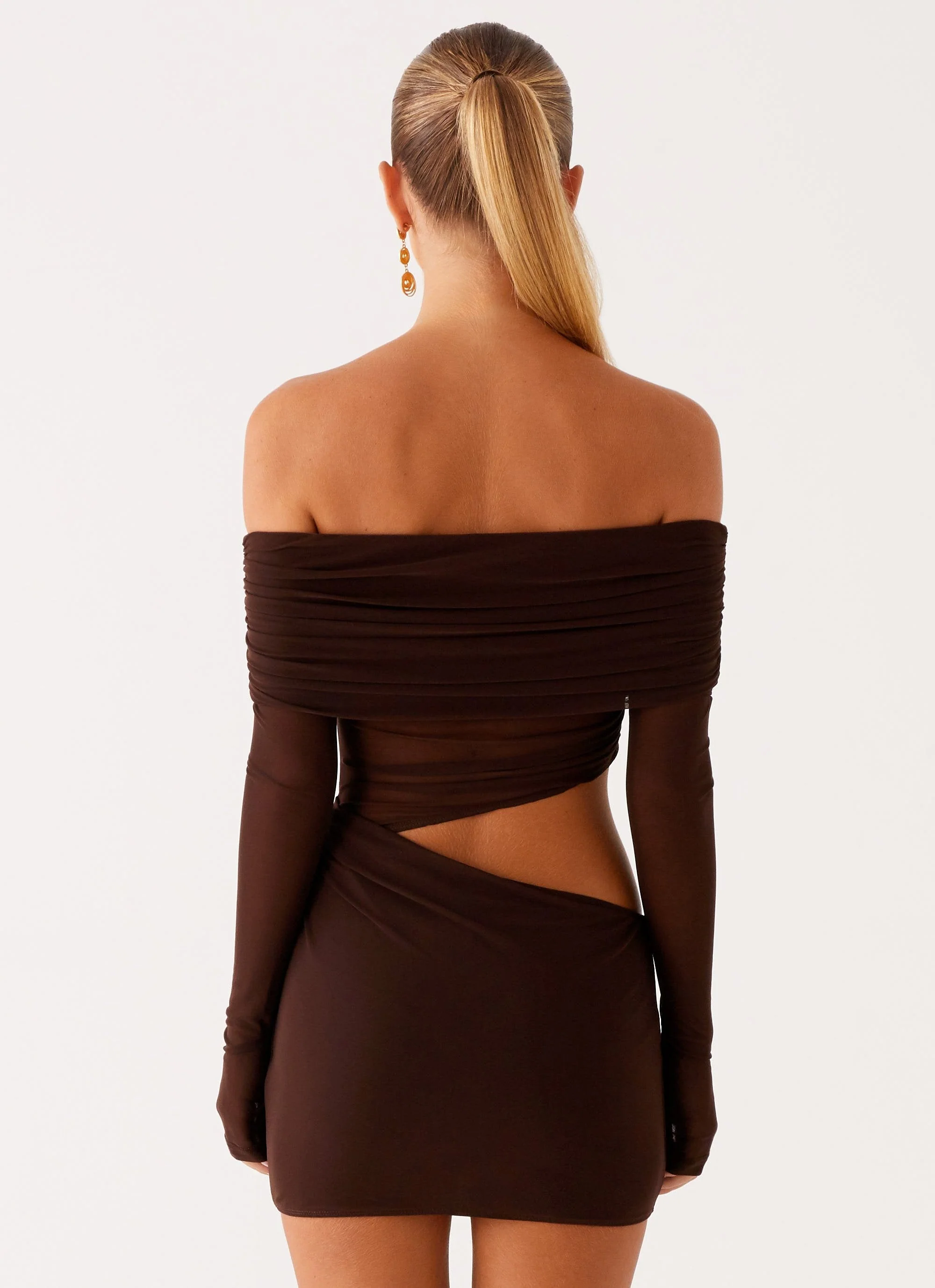 Emery Mini Dress - Chocolate - Image 4