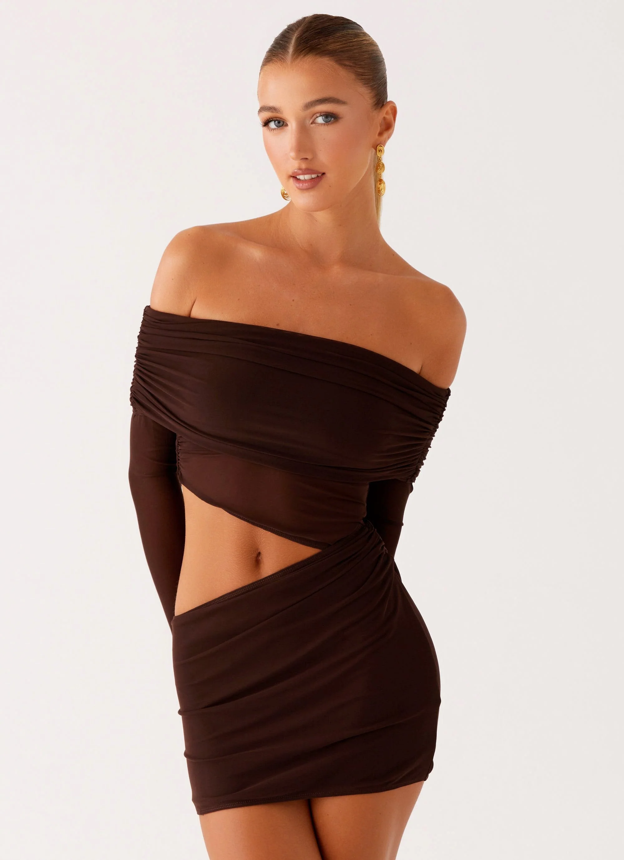 Emery Mini Dress - Chocolate - Image 5