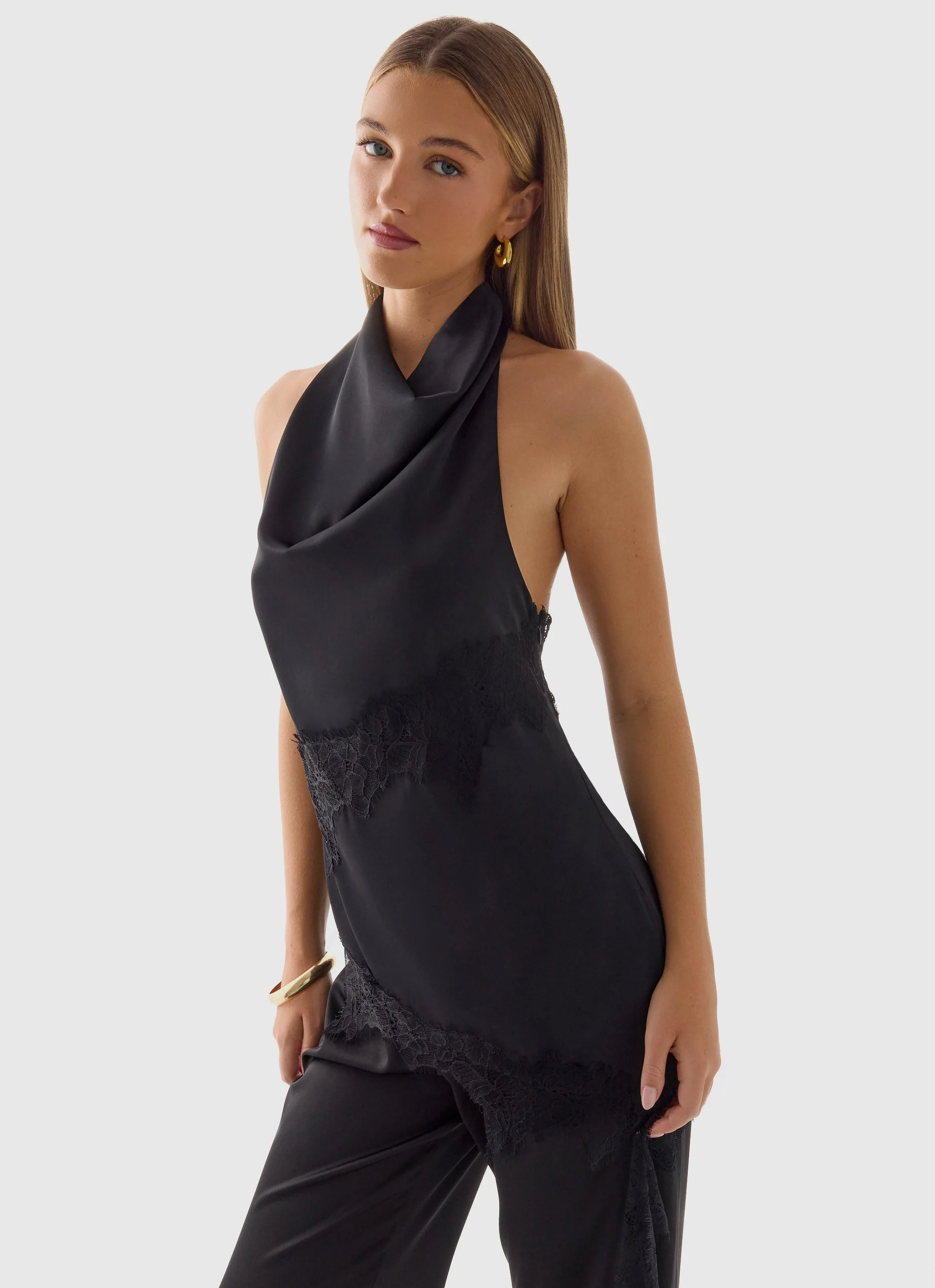 Emilee Cowl Top - Black - Image 4