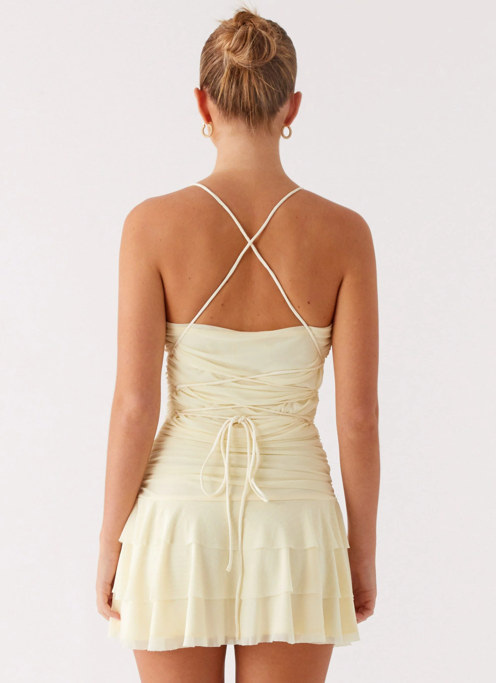 Emily Mini Dress - Yellow - Image 3