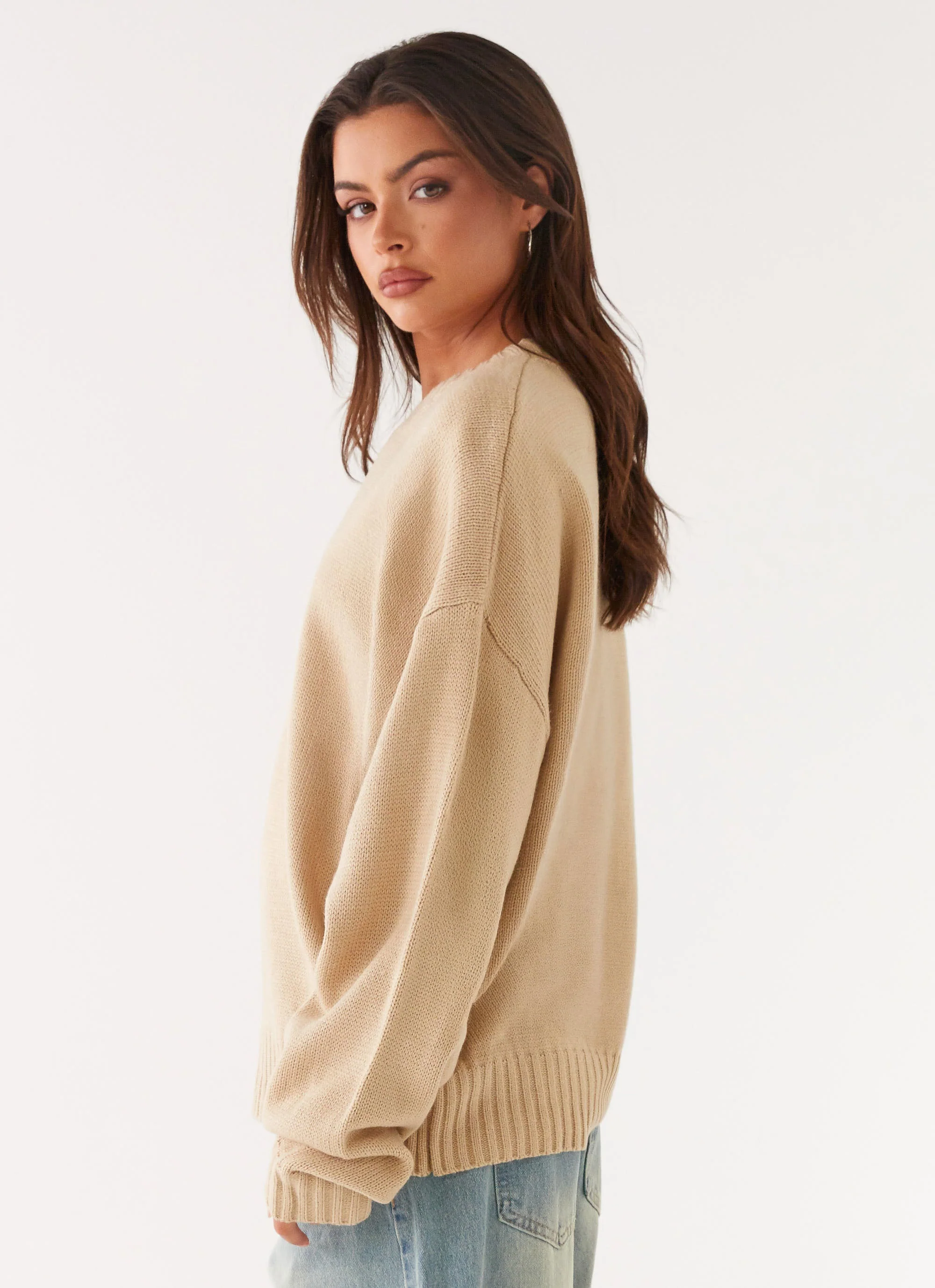 Emma Oversized Sweater - Beige - Image 4