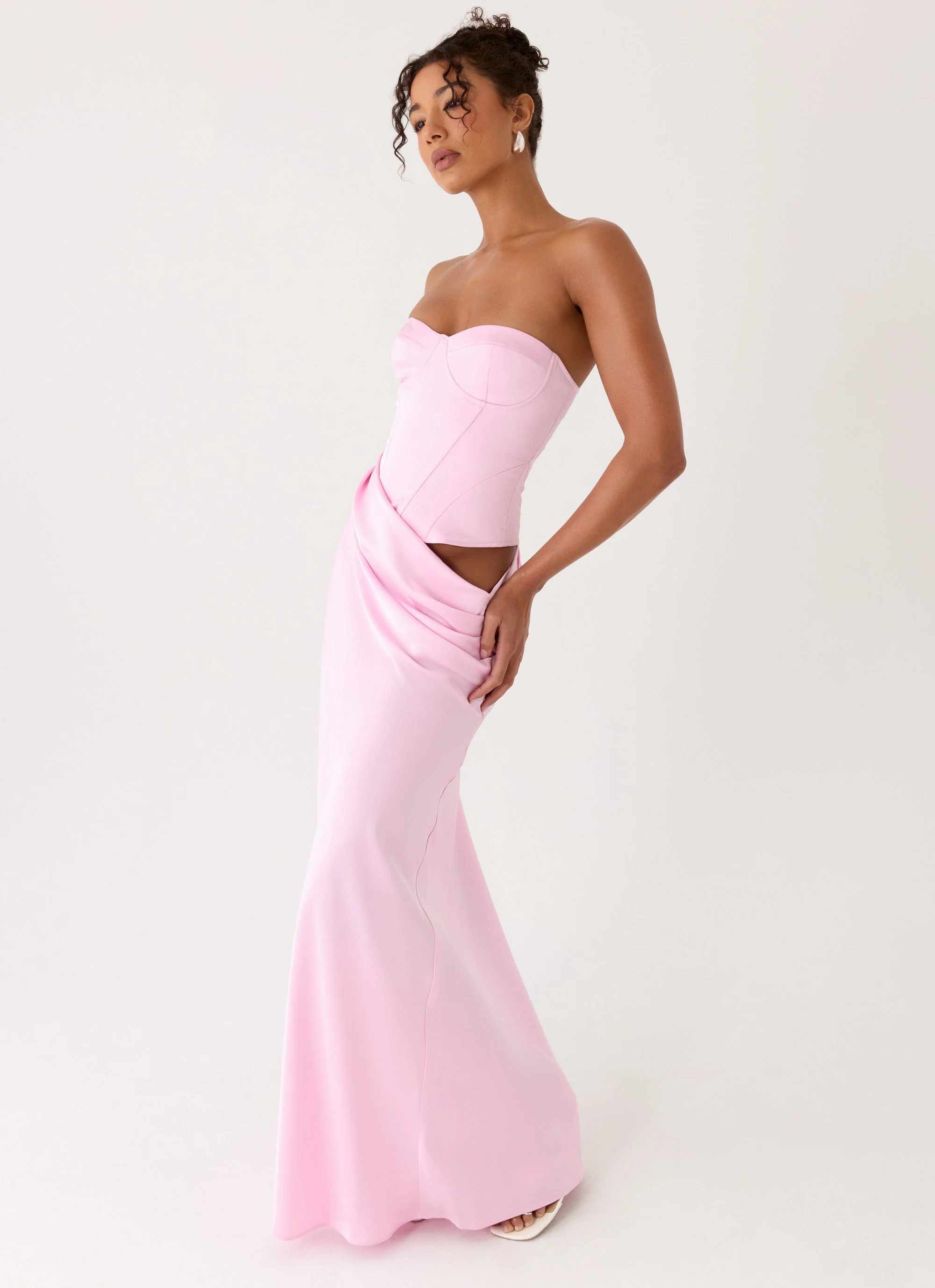 Emory Corset Maxi Dress - Pink - Image 7