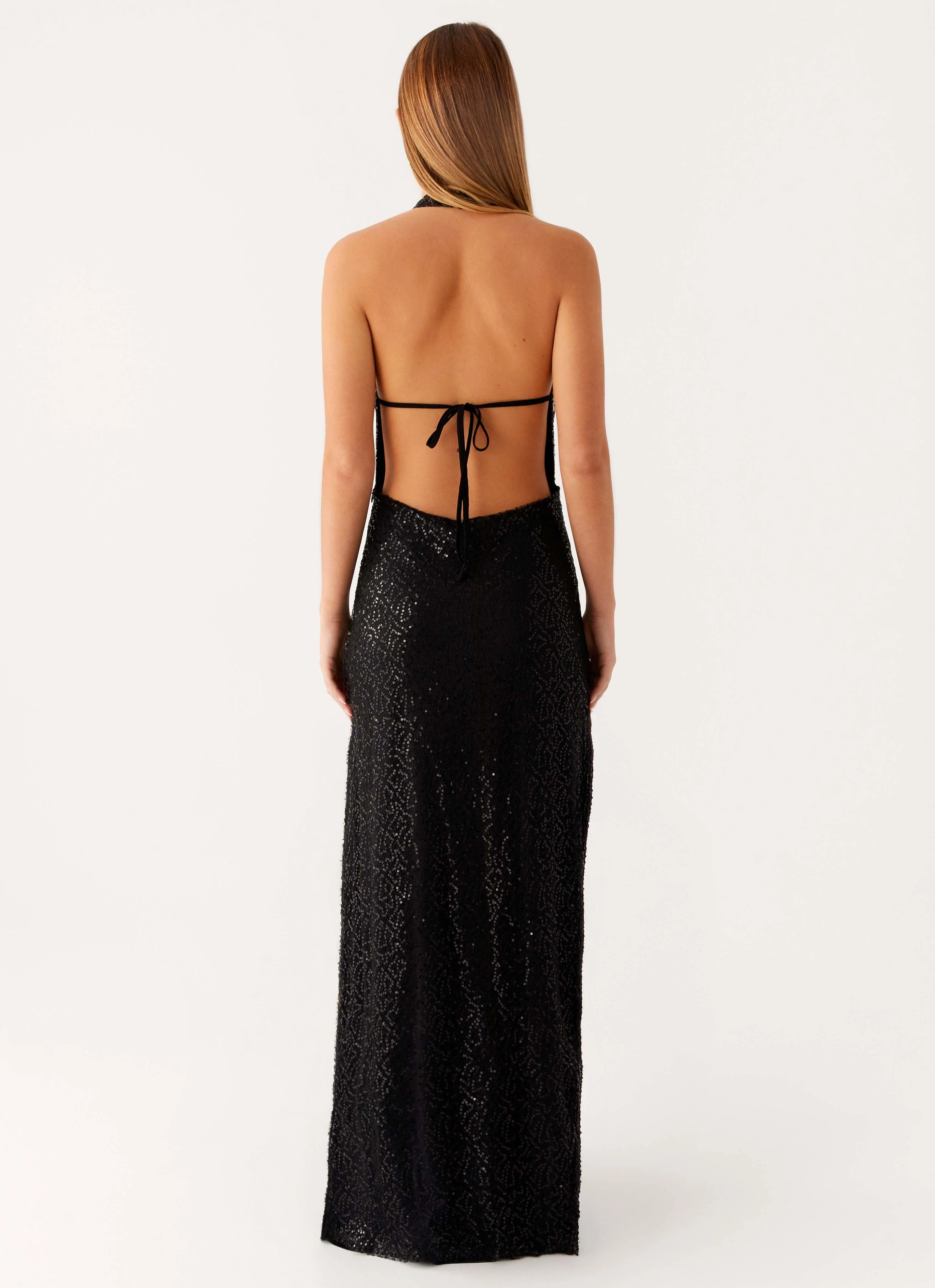 Empire Sequin Maxi Dress - Black - Image 5