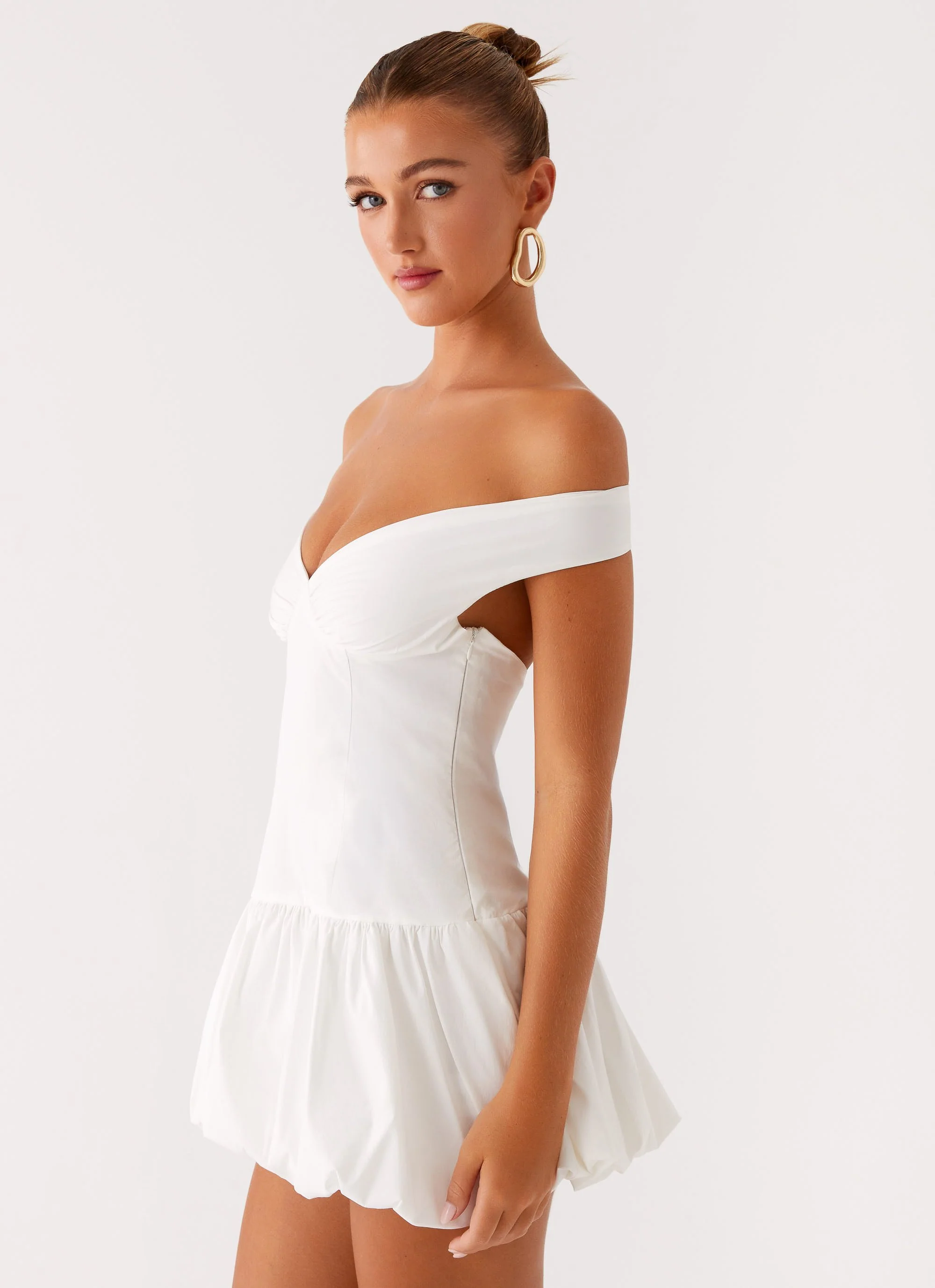 Endless Romance Off Shoulder Mini Dress - White - Image 6