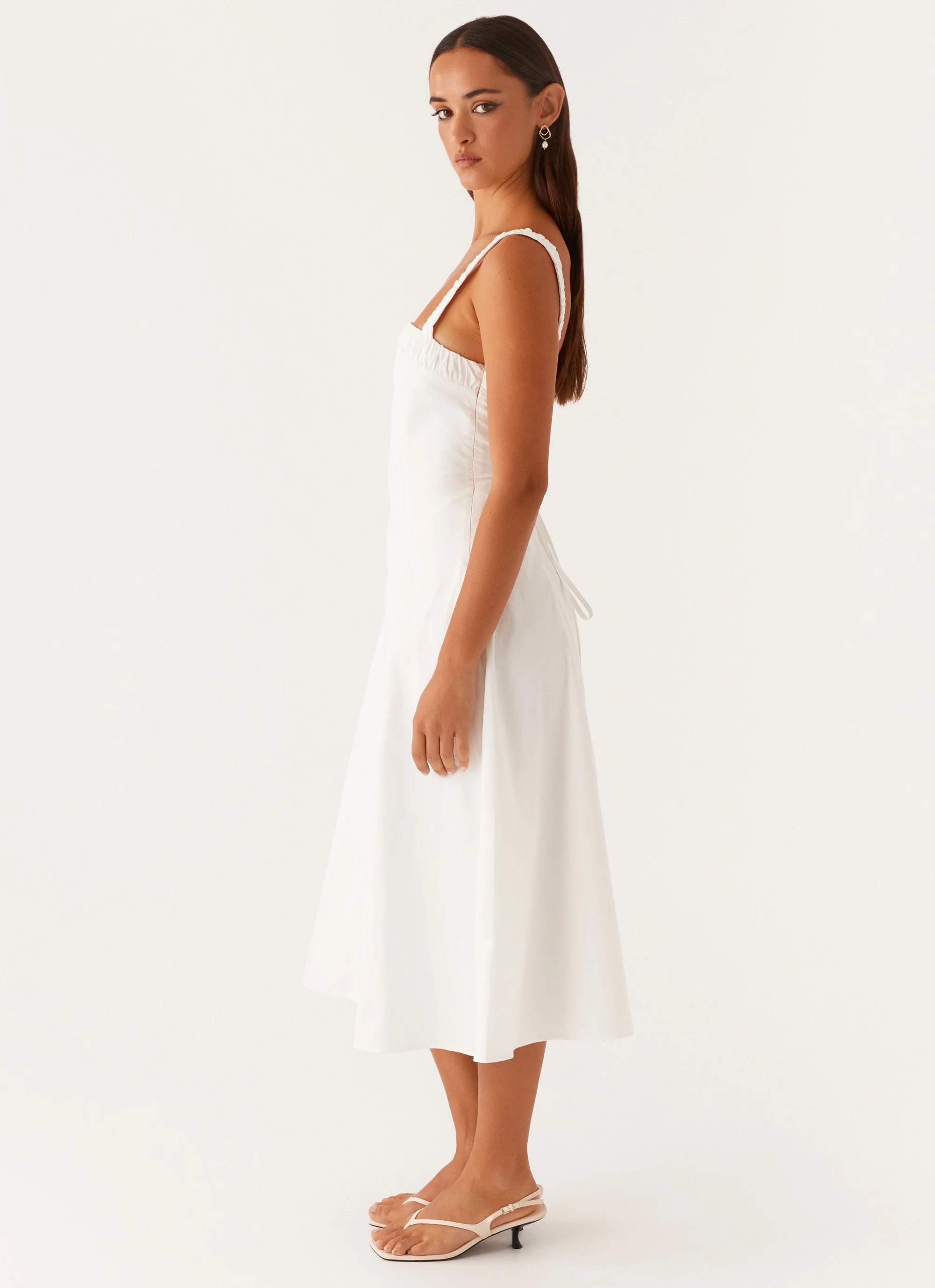 Enola Midi Dress - White - Image 3