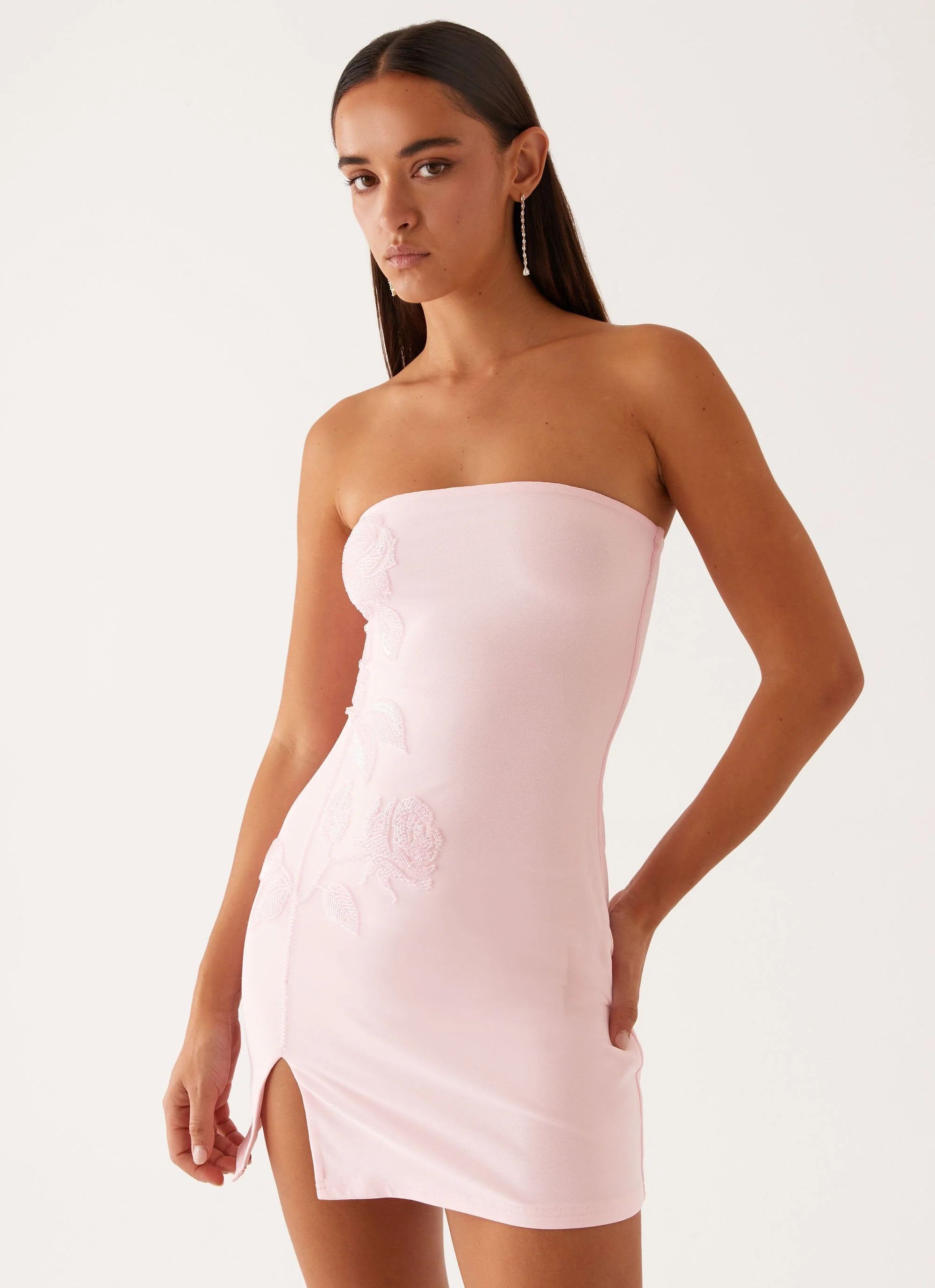 Enora Beaded Mini Dress - Baby Pink - Image 5