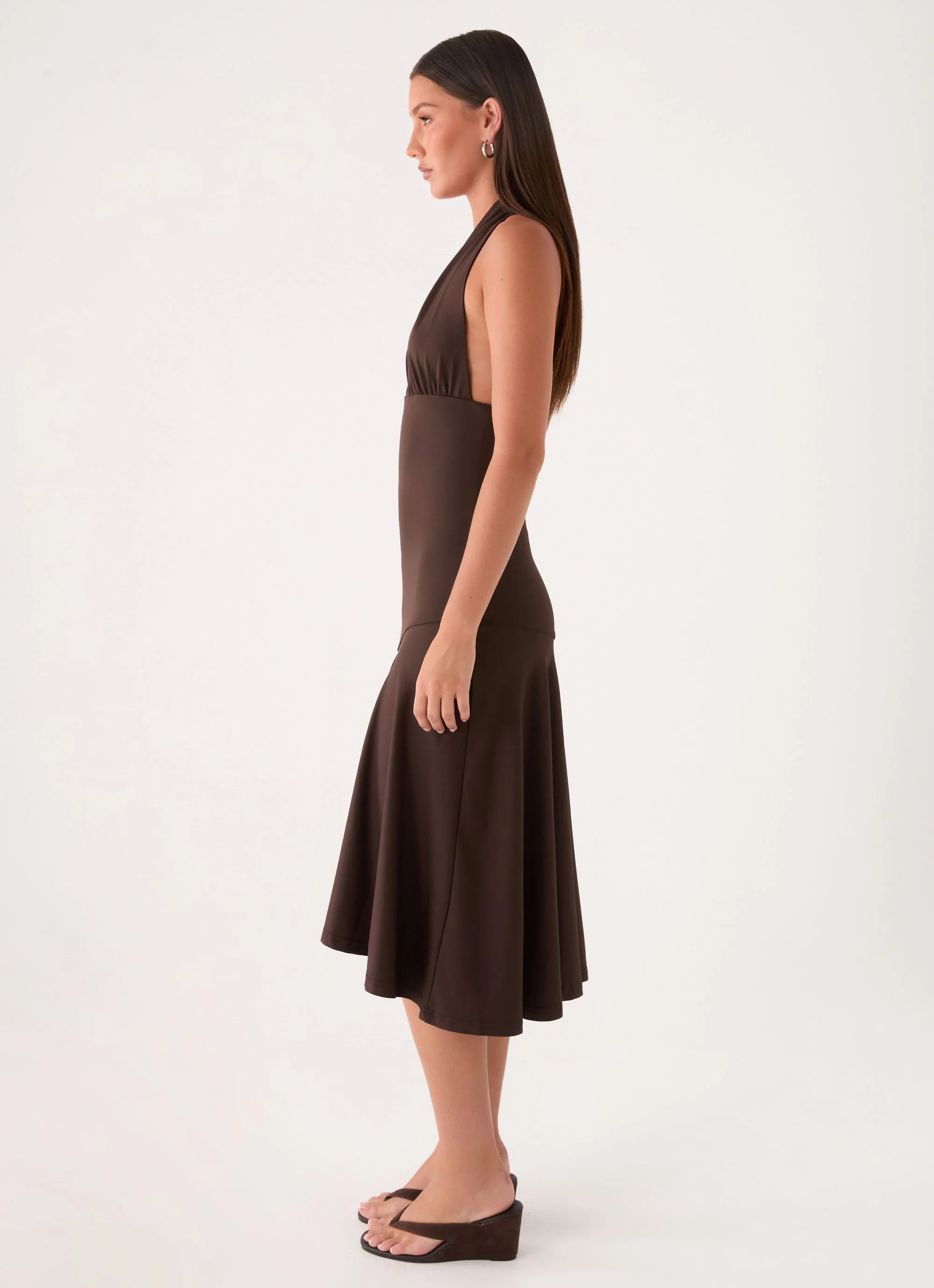 Enyah Midi Dress - Chocolate - Image 2