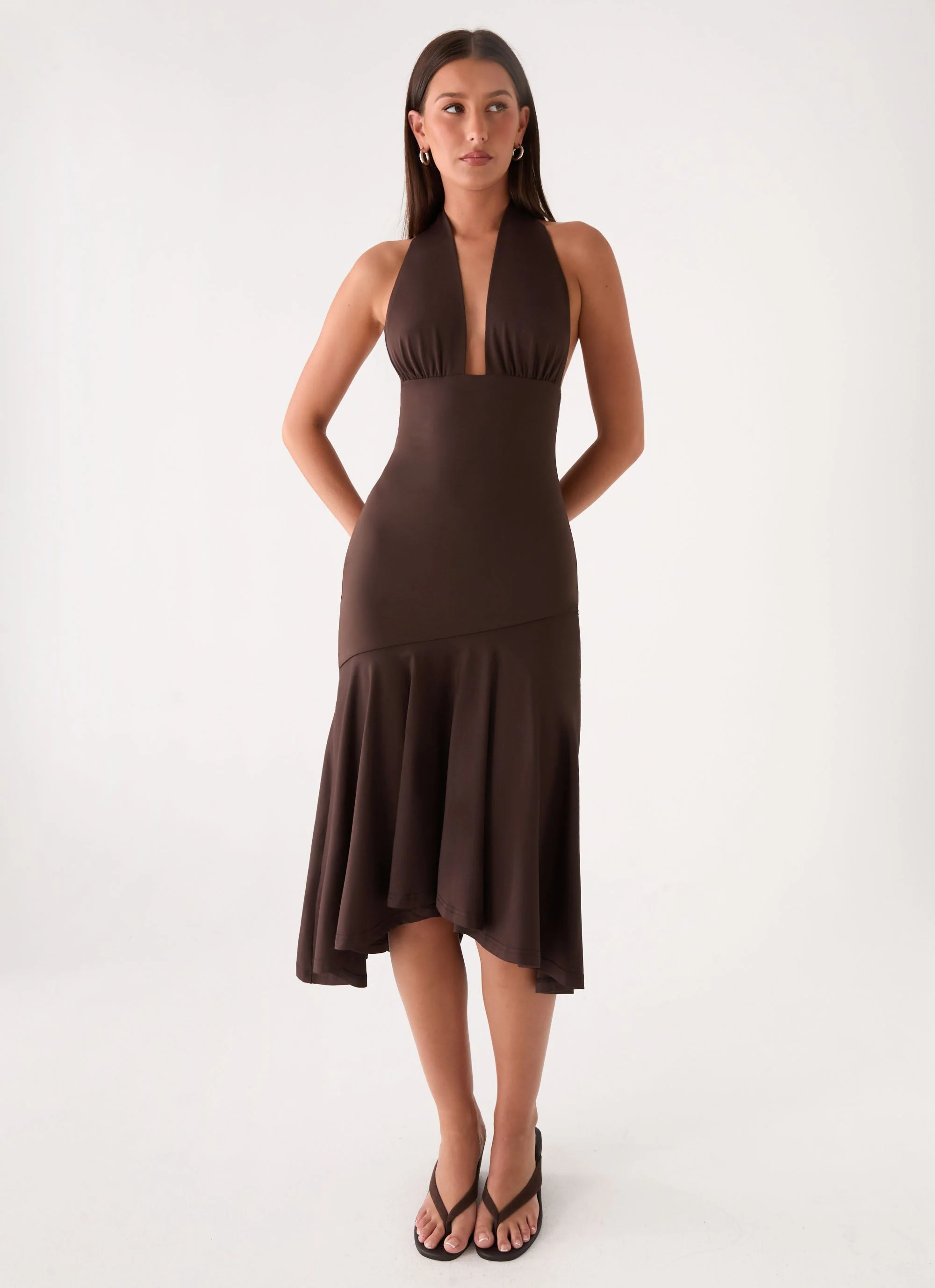 Enyah Midi Dress - Chocolate - Image 4