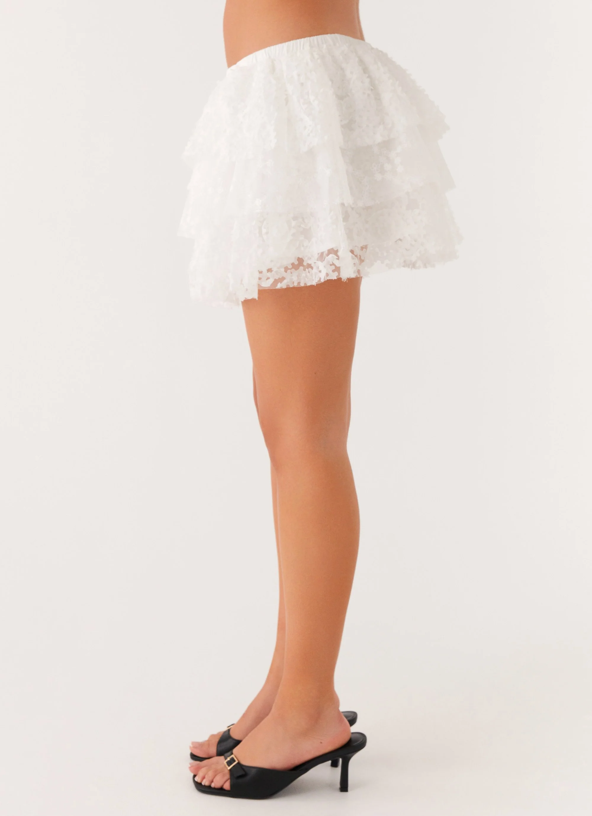 Erin Layered Mini Skirt - White - Image 5