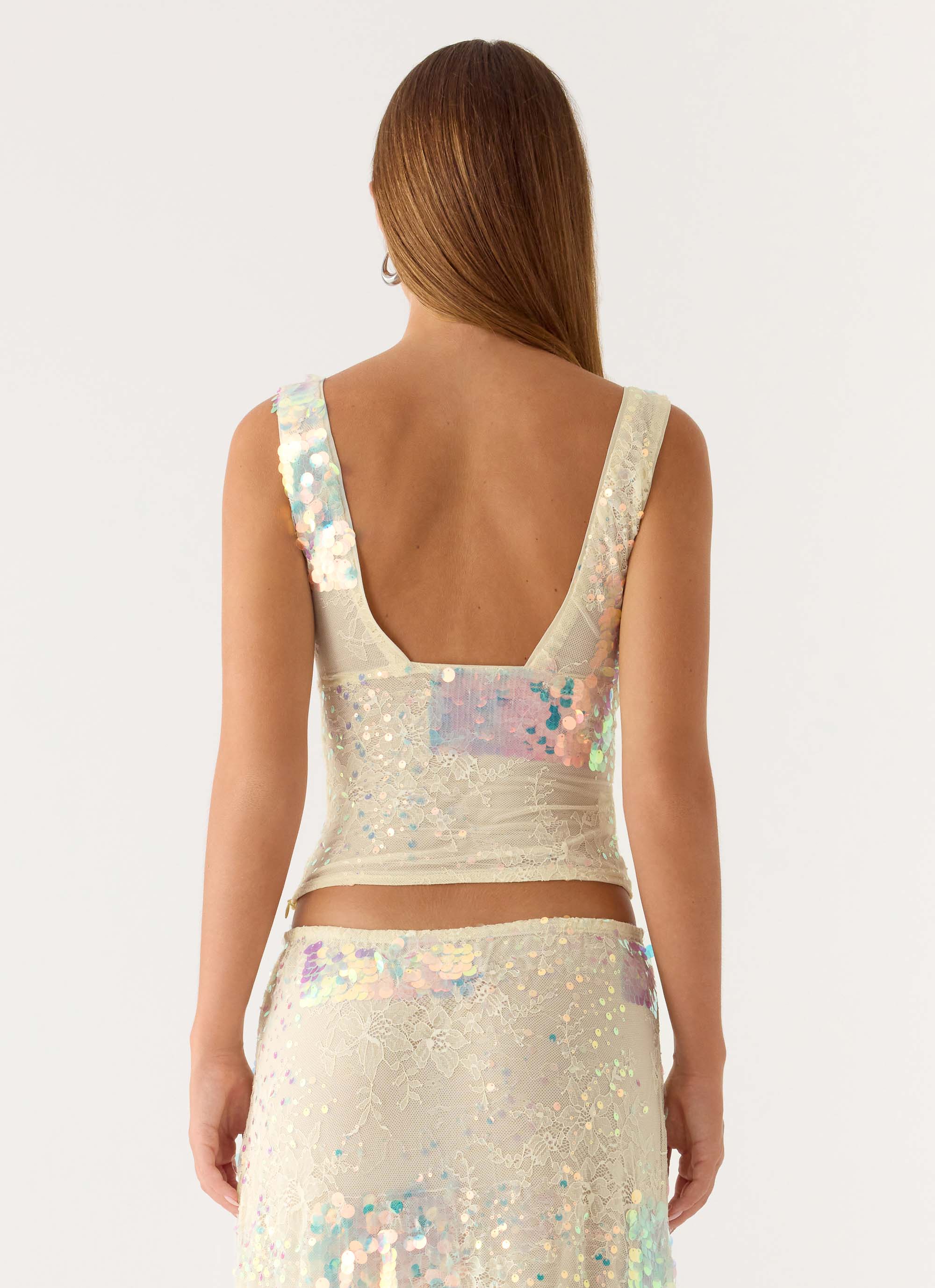 Erinah Sequin Top - Yellow - Image 3