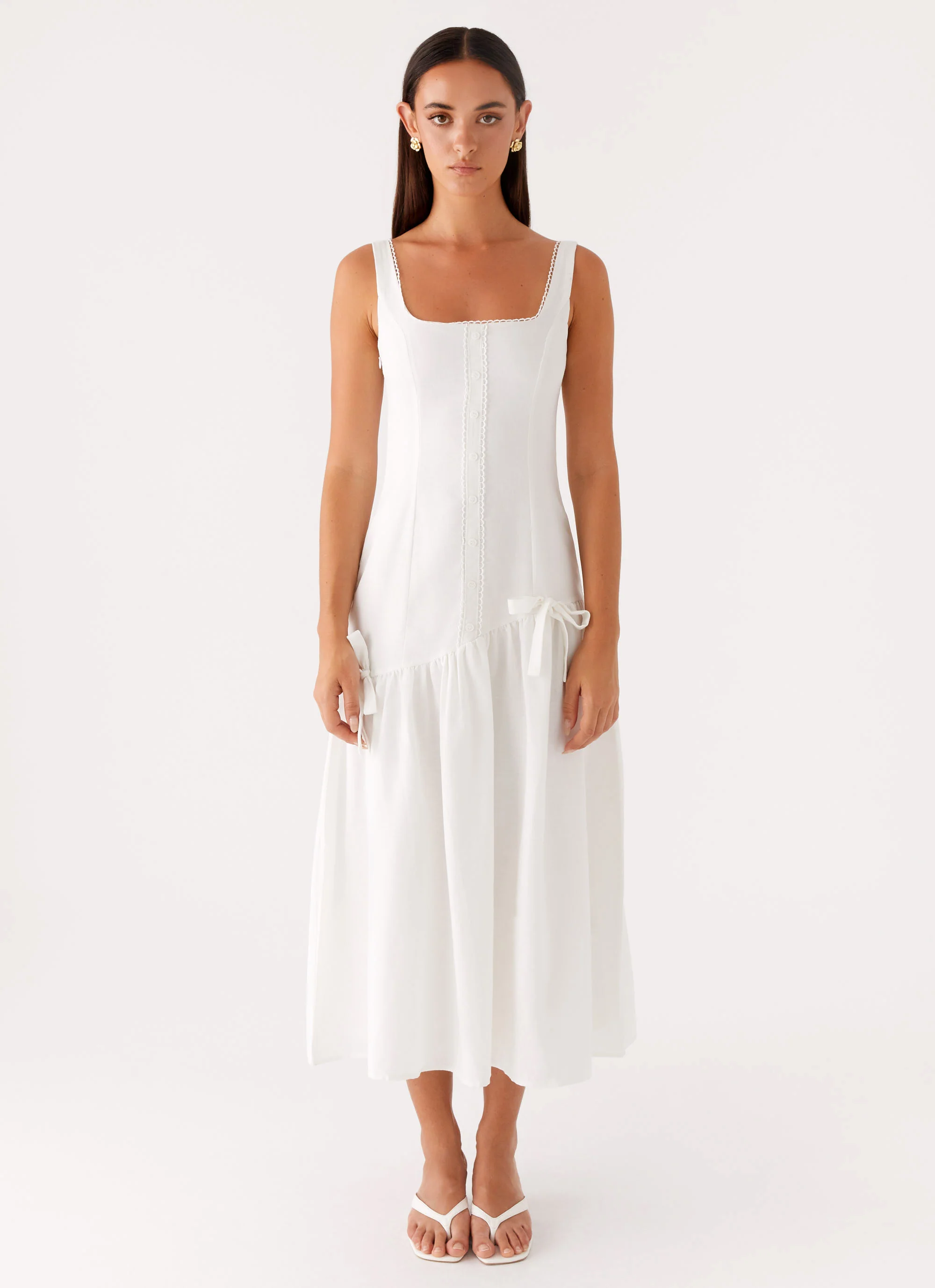 Esmerelda Midi Dress - White - Image 2
