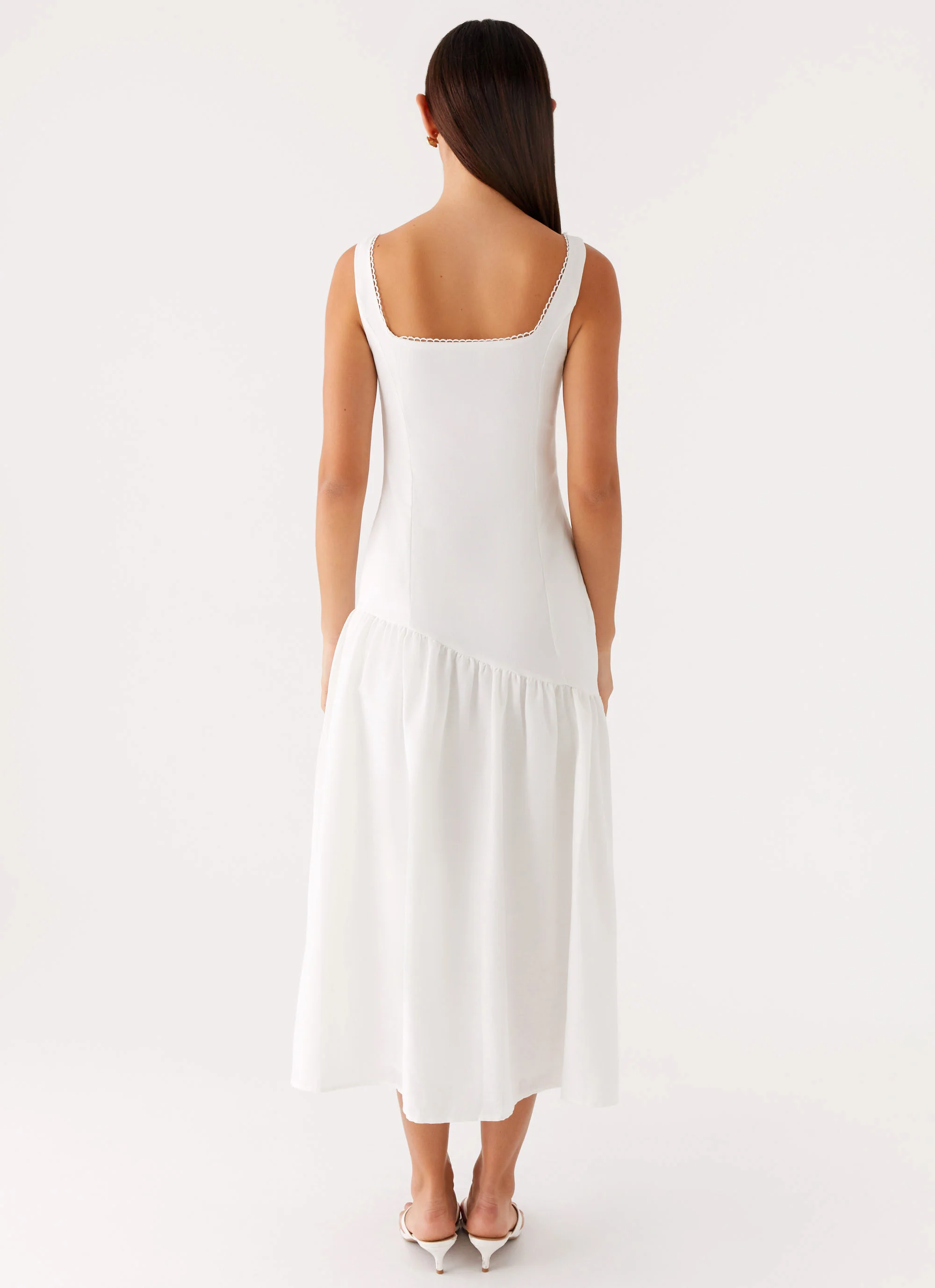 Esmerelda Midi Dress - White - Image 4