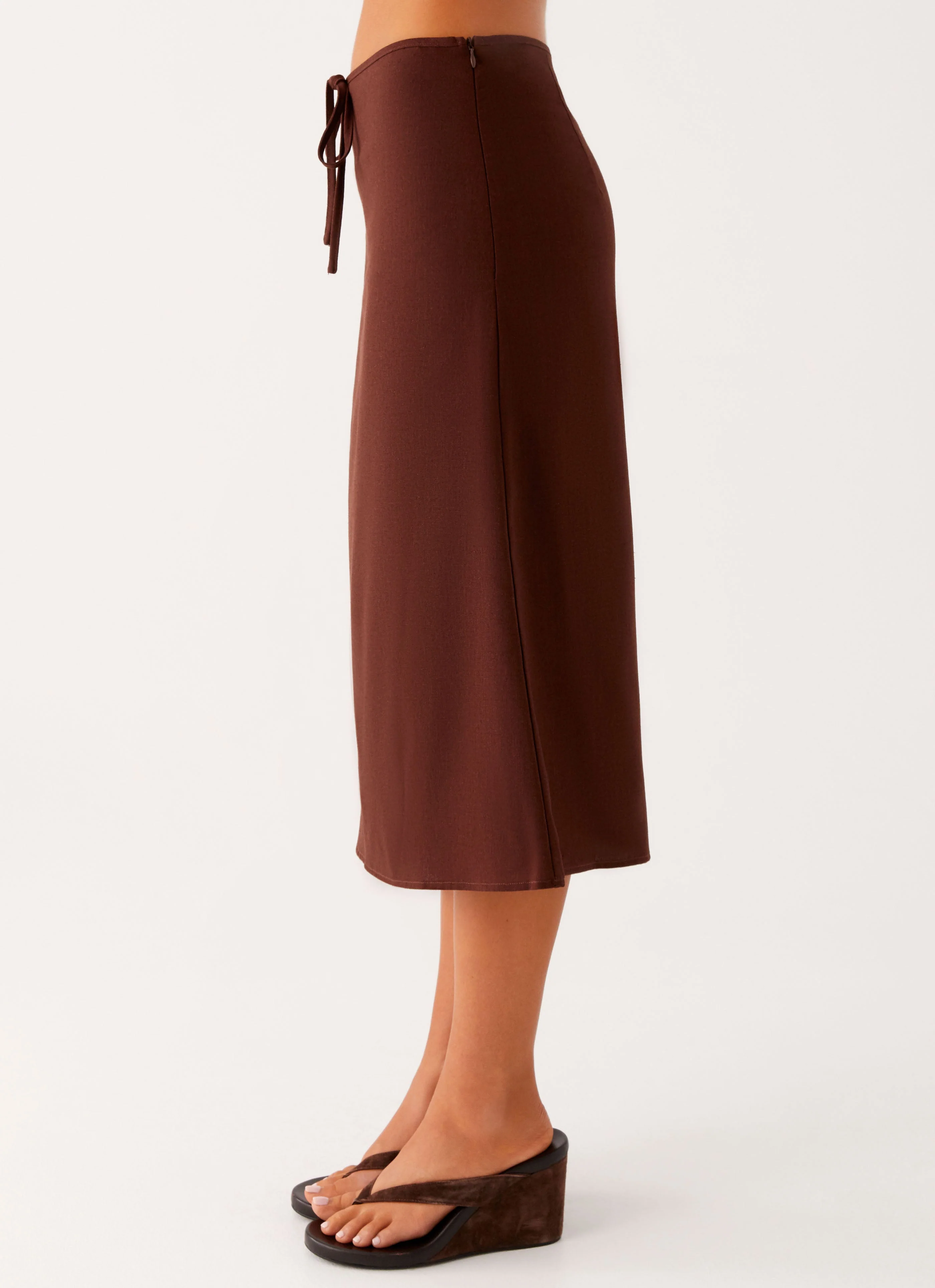 Esther Midi Skirt - Chocolate - Image 3