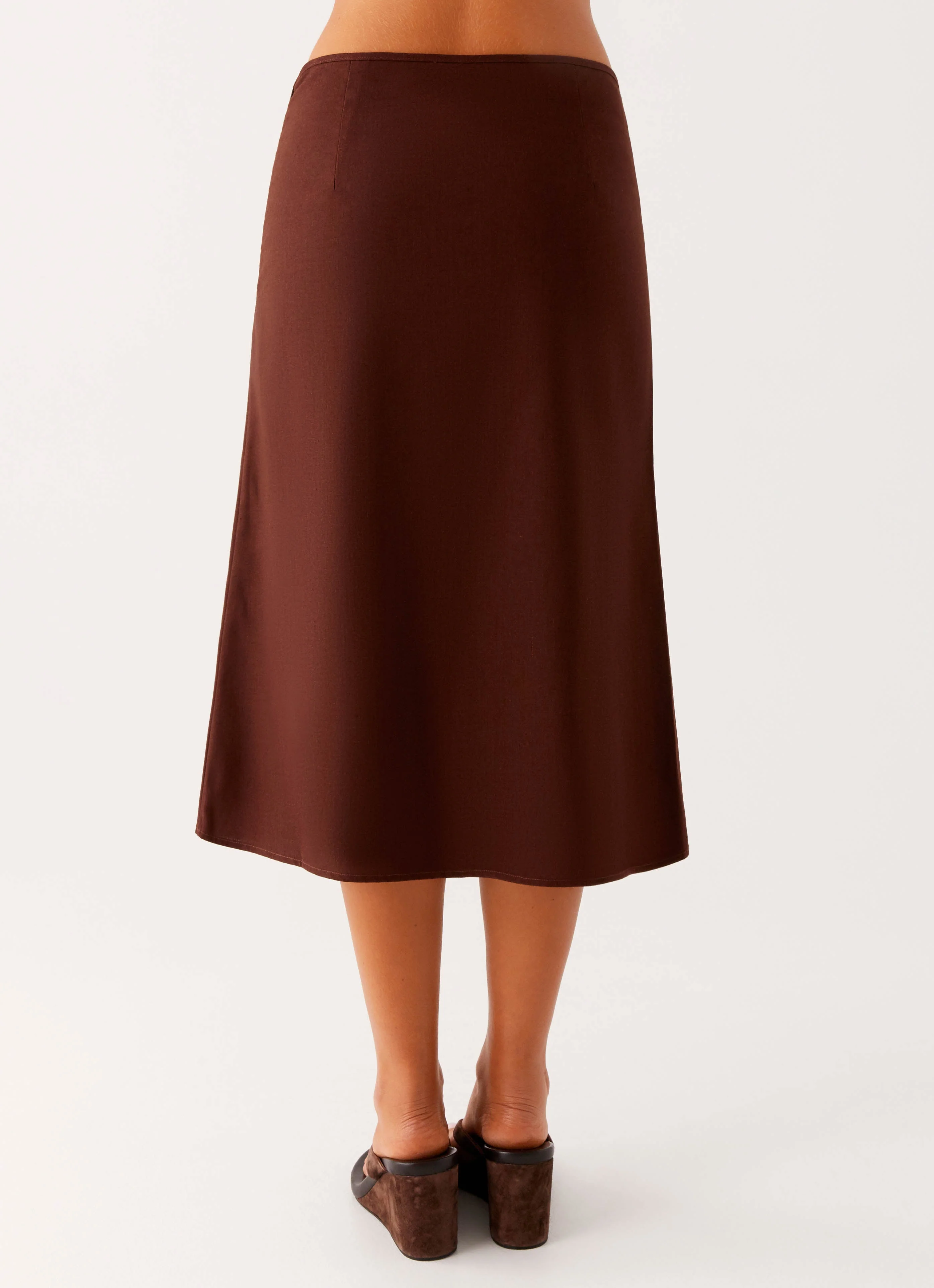 Esther Midi Skirt - Chocolate - Image 4