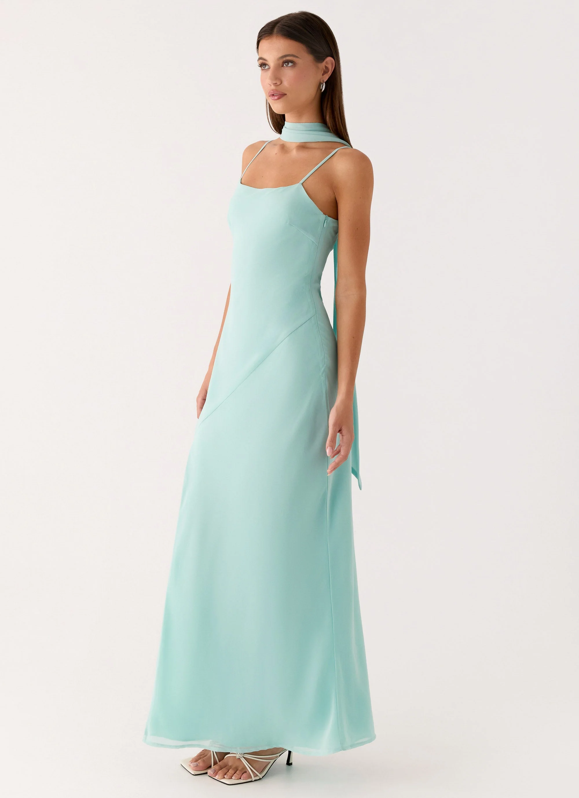 Eternelle Square Neck Maxi Dress - Teal - Image 5