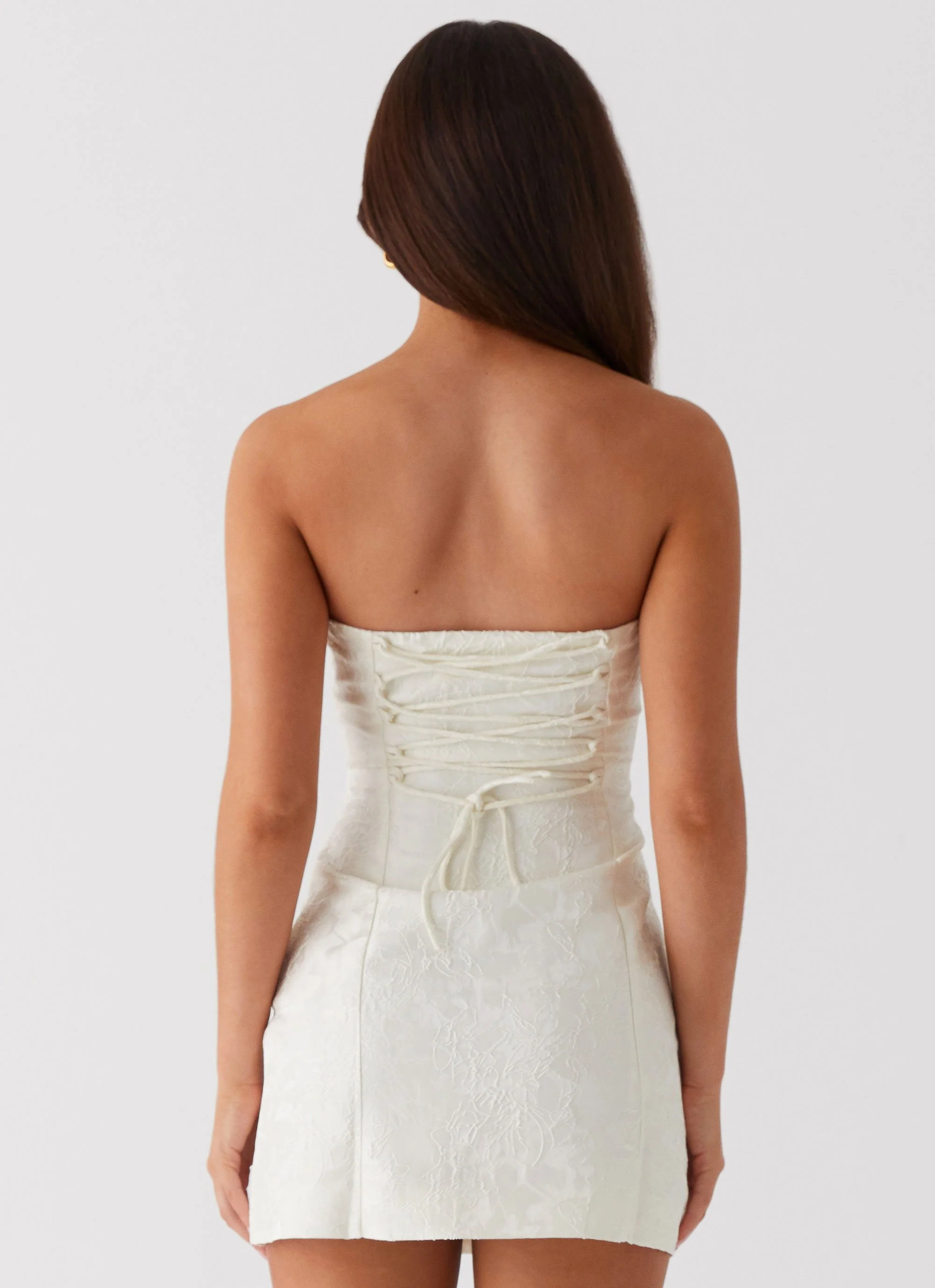 Eternity Strapless Mini Dress - Ivory - Image 4