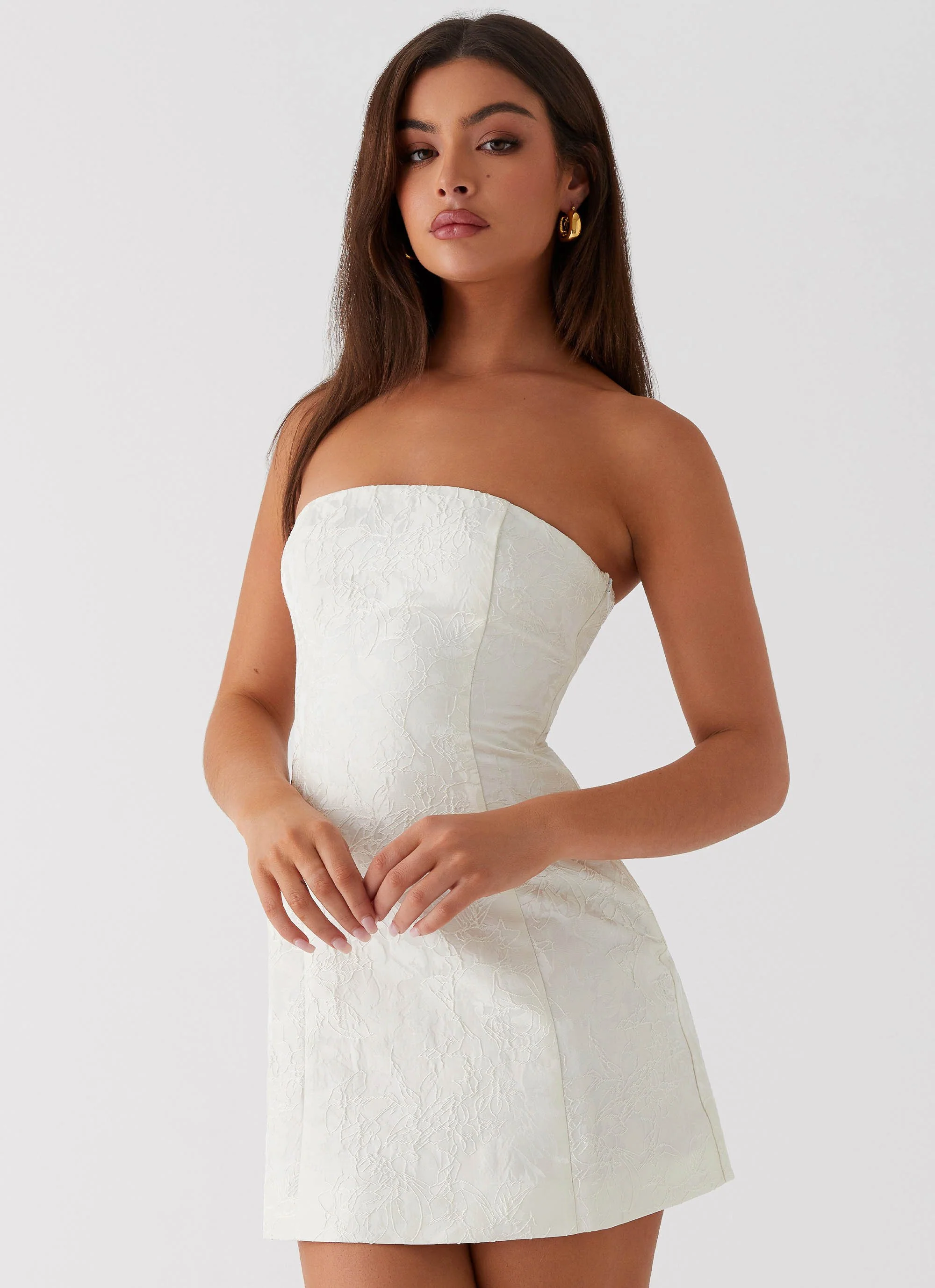 Eternity Strapless Mini Dress - Ivory - Image 5