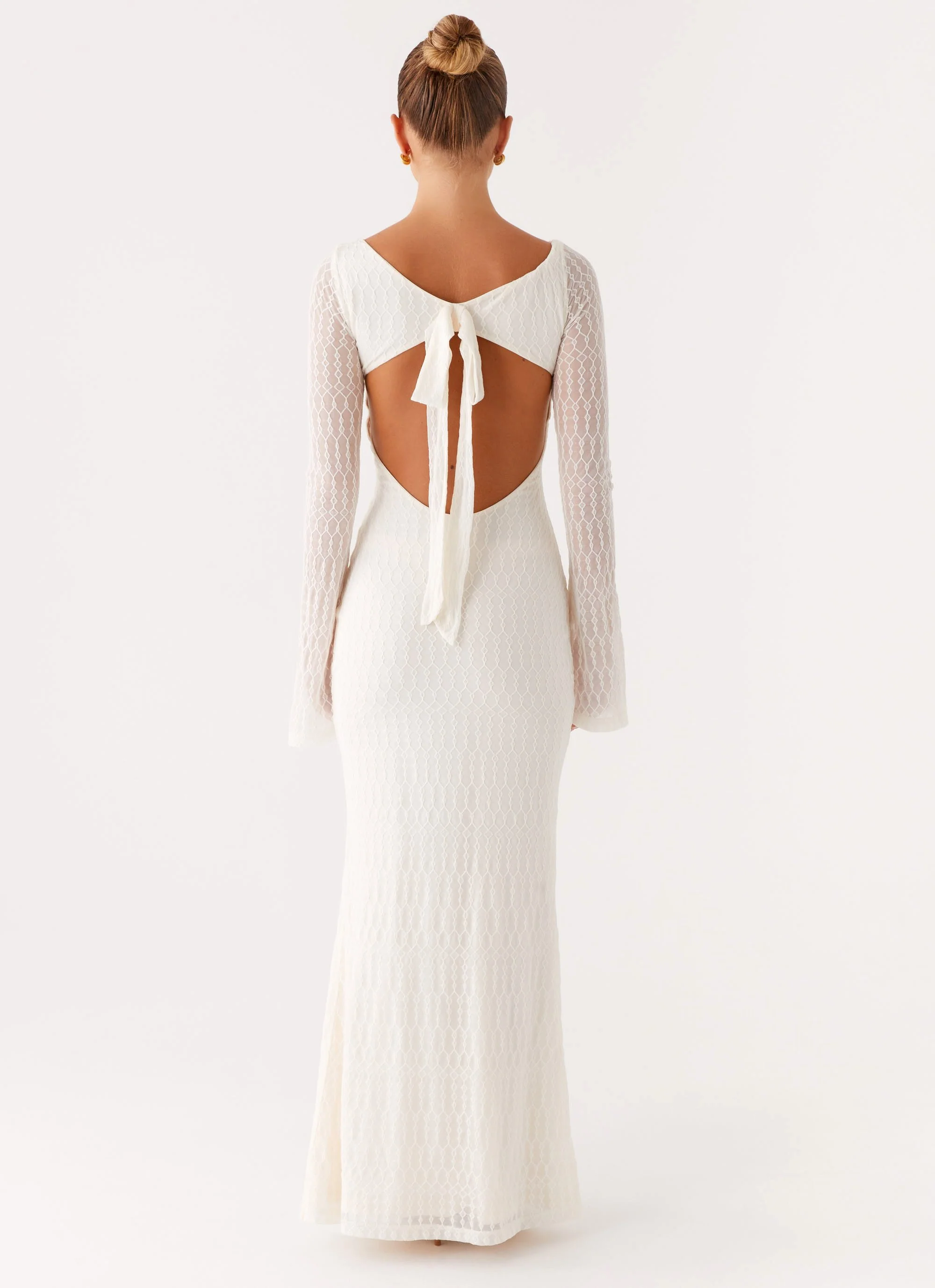 Ethereal Long Sleeve Maxi Dress - Ivory - Image 4
