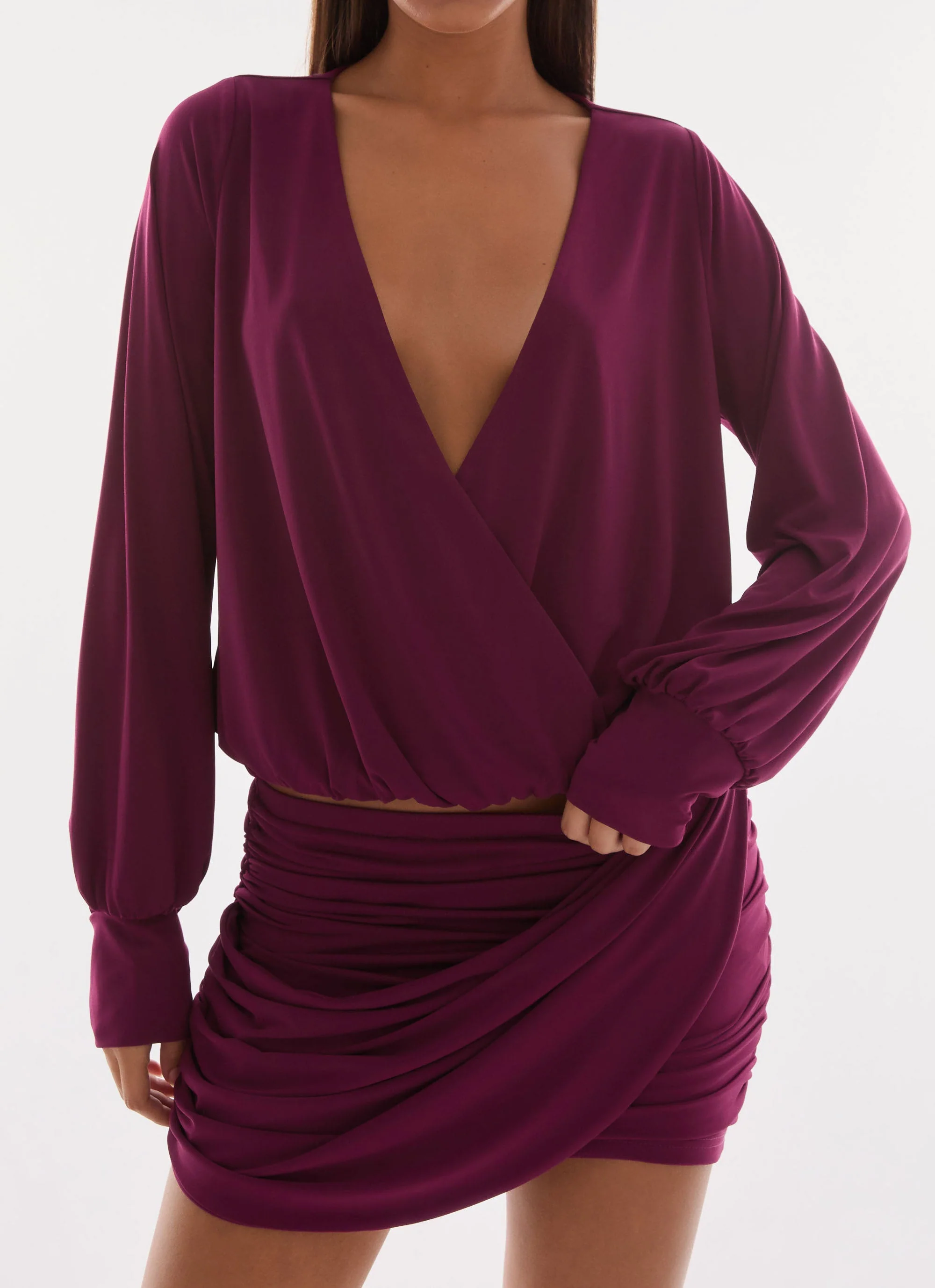 Ettah Long Sleeve Top - Plum - Image 5