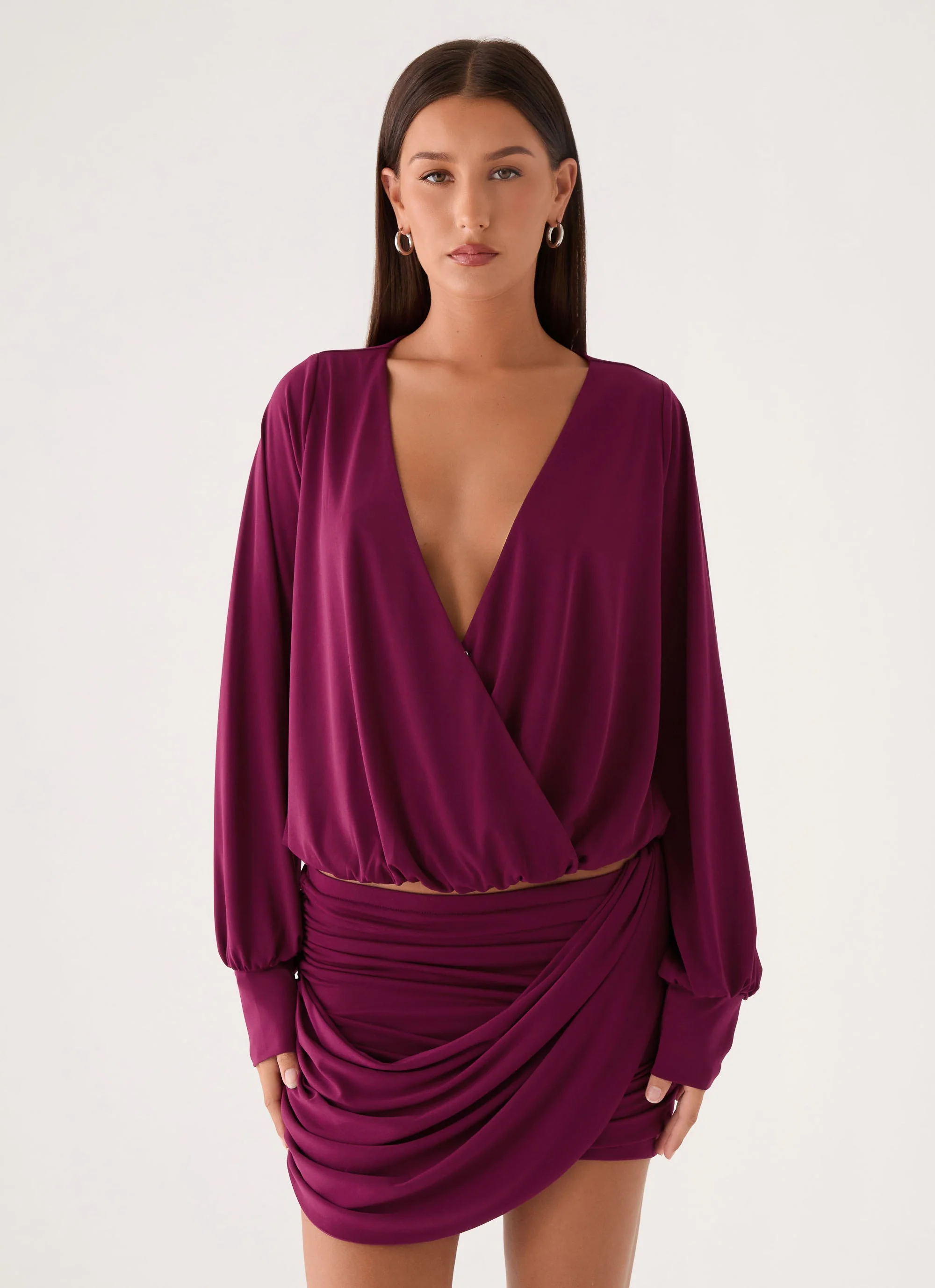 Ettah Long Sleeve Top - Plum - Image 6