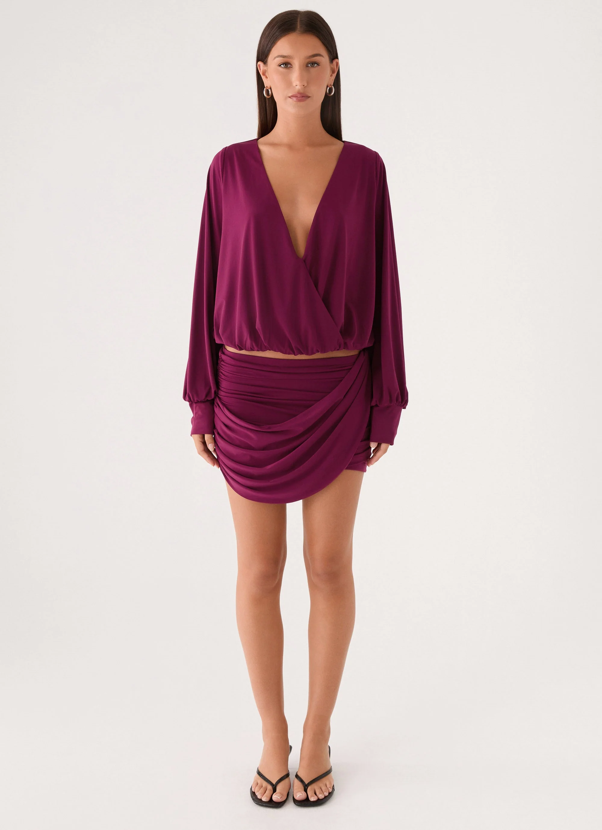 Ettah Long Sleeve Top - Plum - Image 8